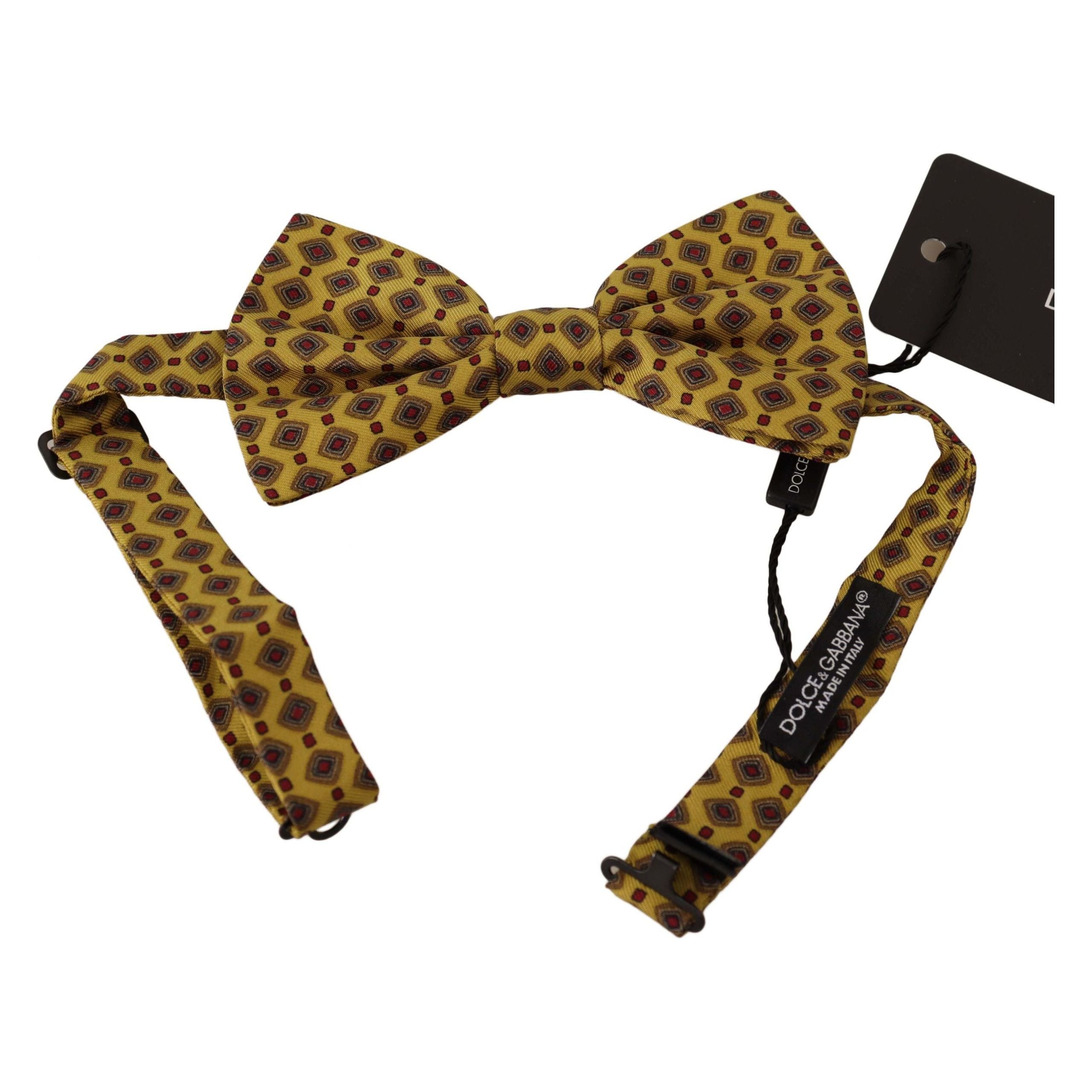 Dolce & Gabbana Yellow Silk Bow Tie Accessory