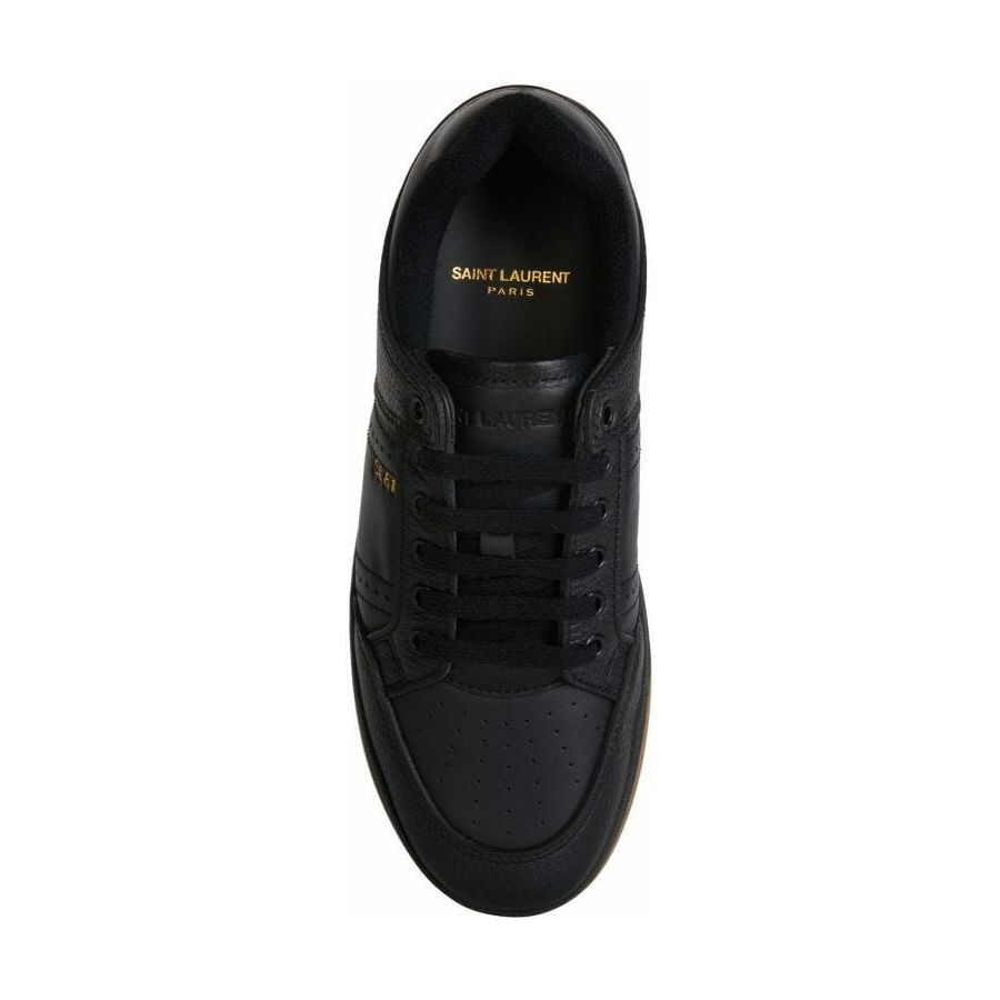 Saint Laurent Black Calf Leather Low-Top Sneakers