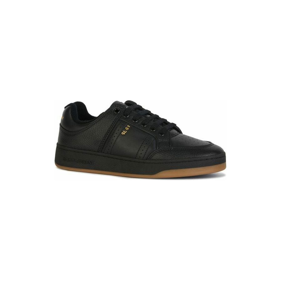 Saint Laurent Black Calf Leather Low-Top Sneakers