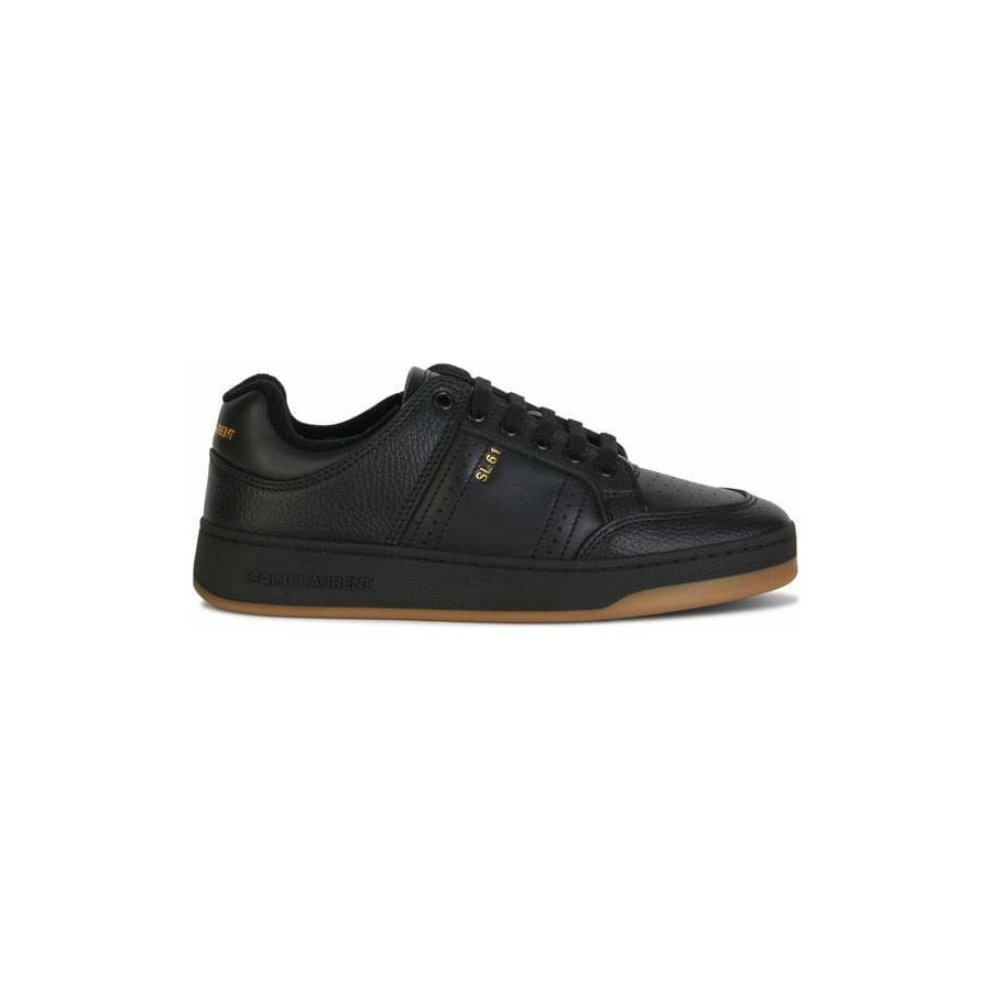 Saint Laurent Black Calf Leather Low-Top Sneakers