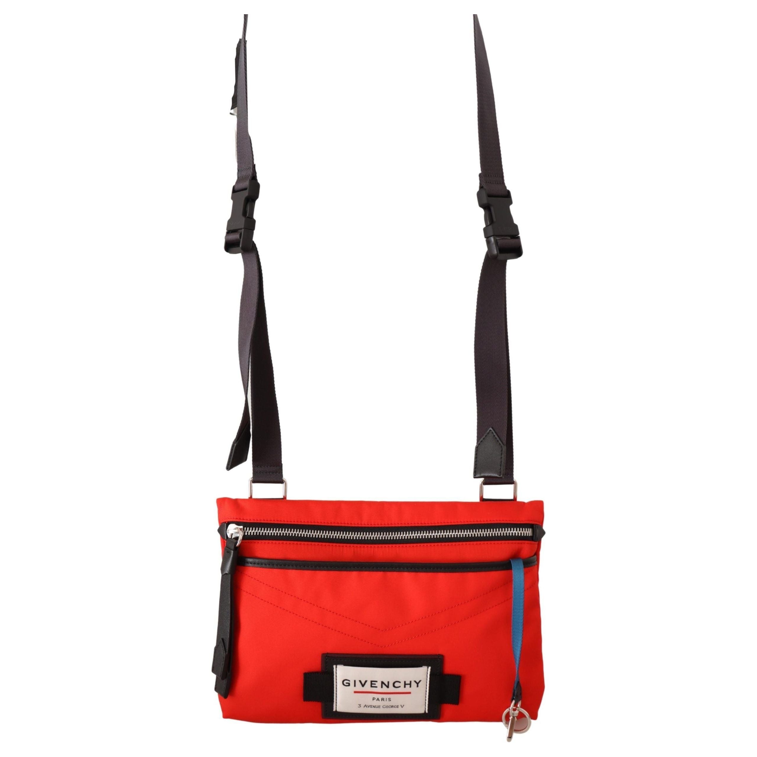 Givenchy Red and Black Fabric Downtown Crossbody Bag