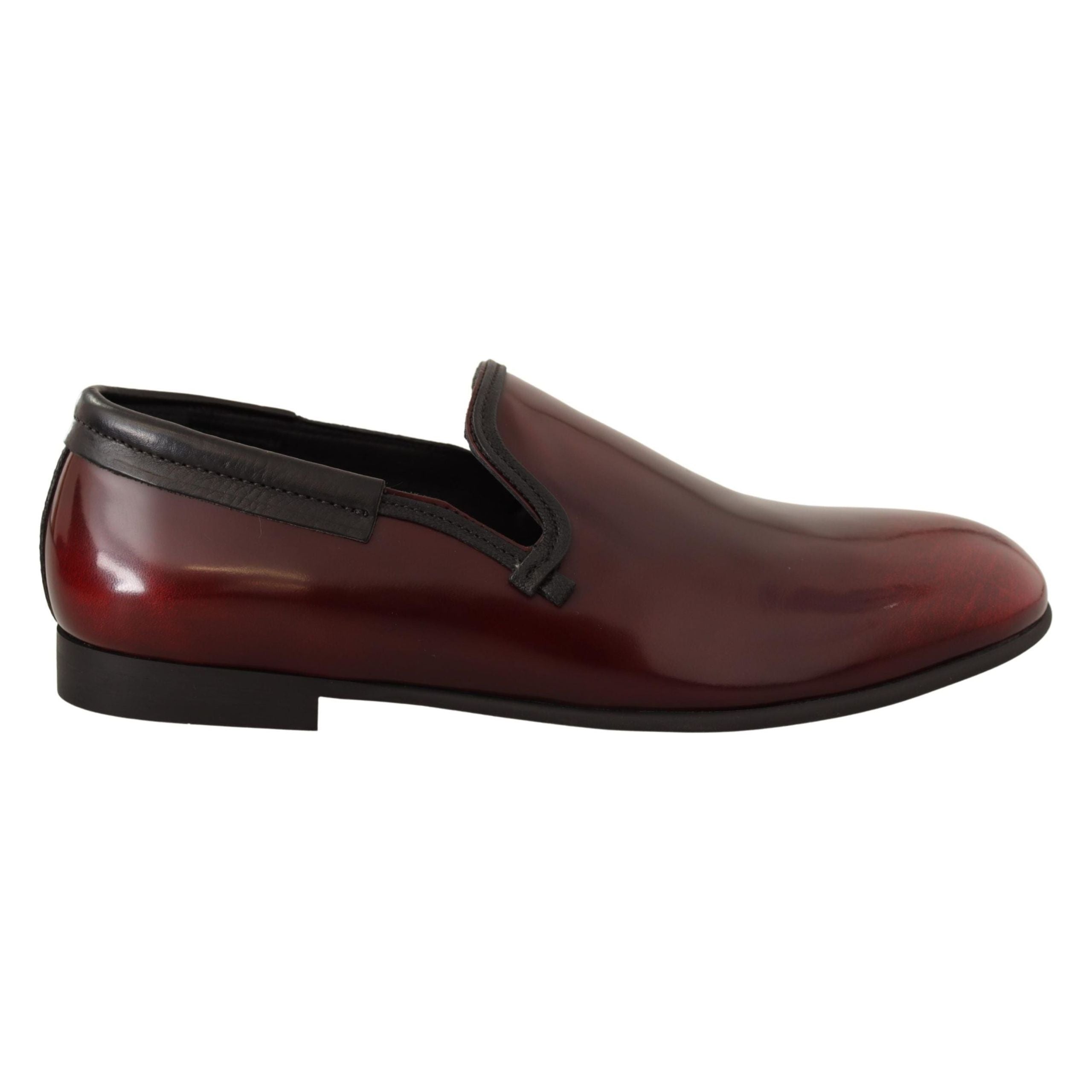 Dolce & Gabbana Bordeaux Leather Loafers for Luxe Style