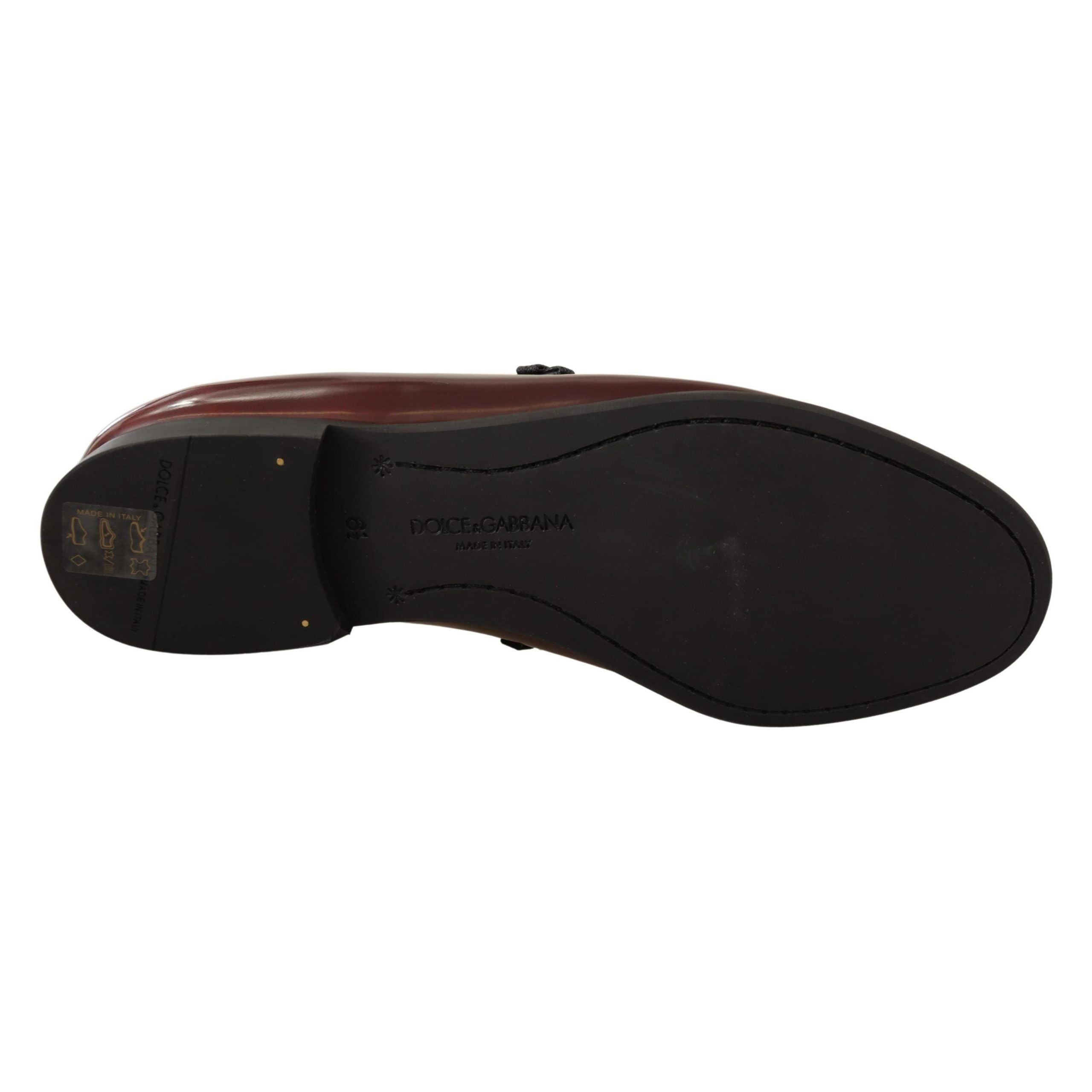Dolce & Gabbana Bordeaux Leather Loafers for Luxe Style