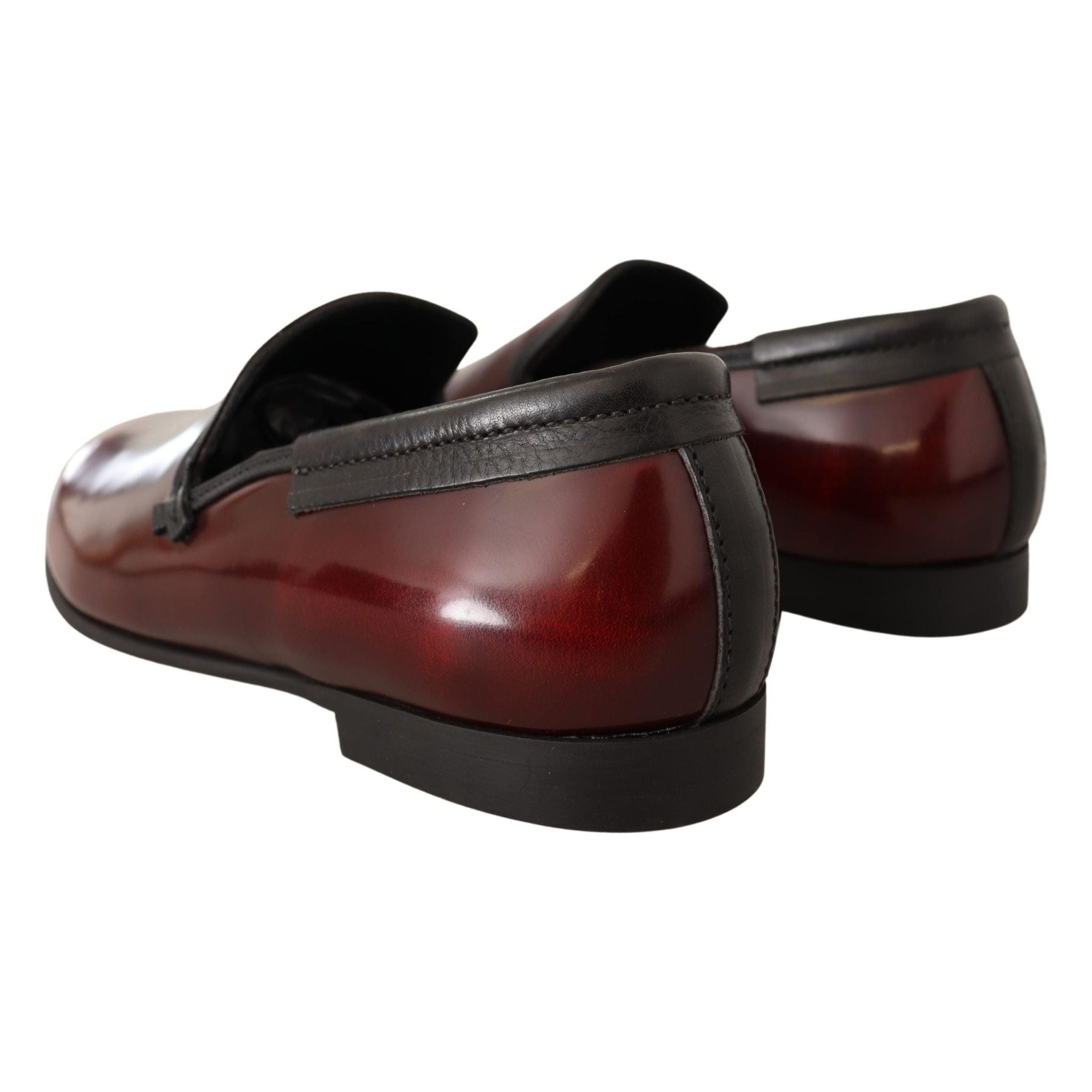 Dolce & Gabbana Bordeaux Leather Loafers for Luxe Style