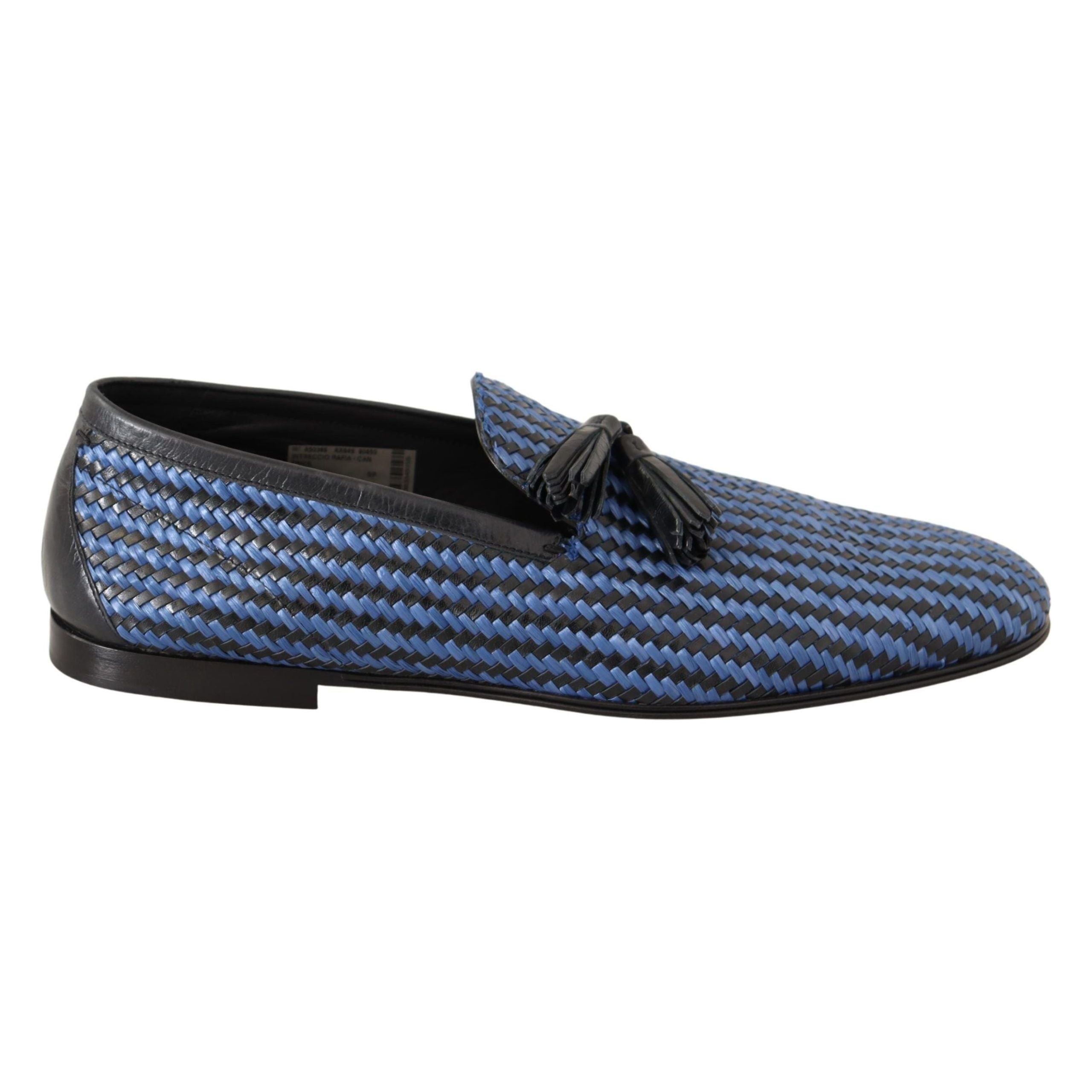 Dolce & Gabbana Brown Woven Leather Loafers