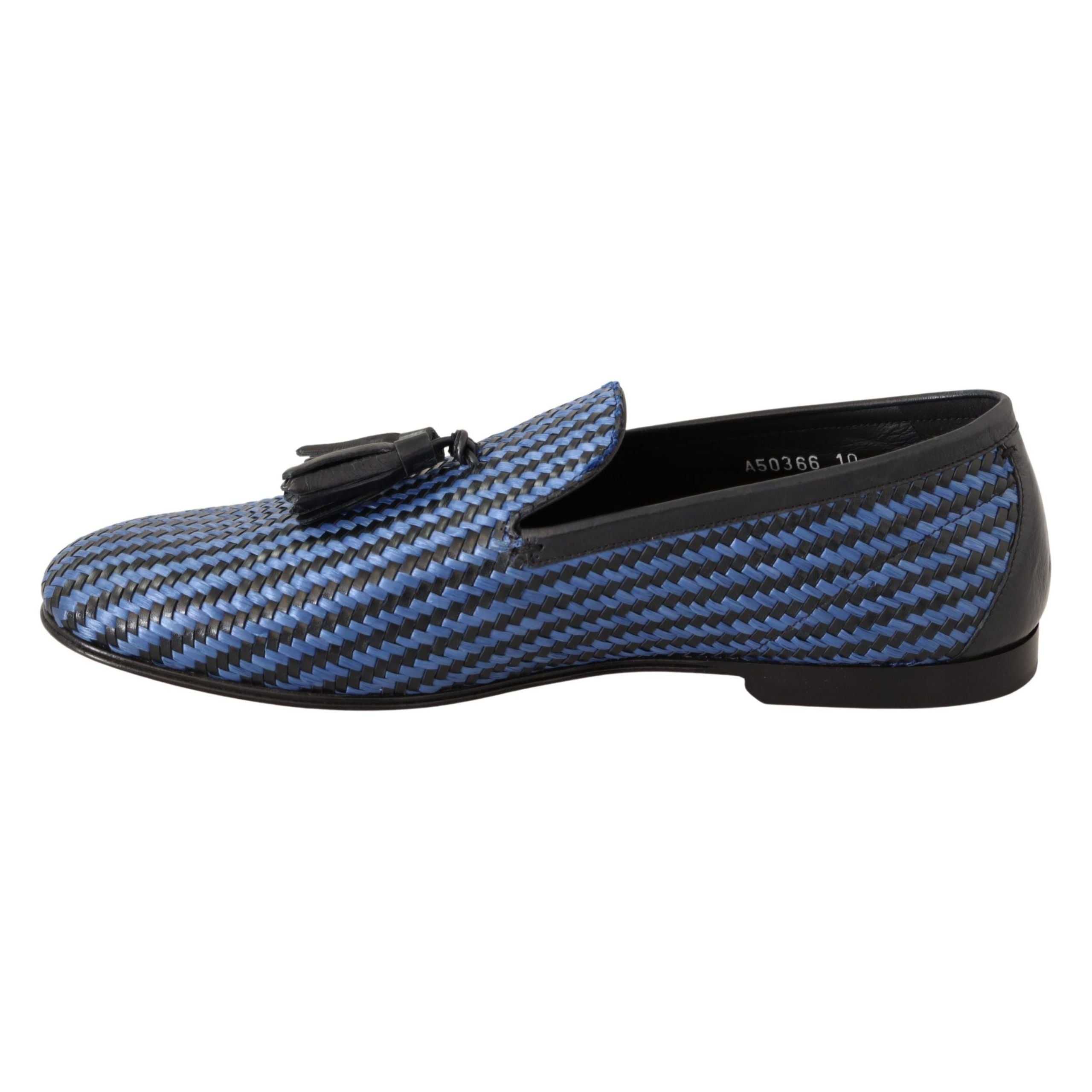 Dolce & Gabbana Brown Woven Leather Loafers
