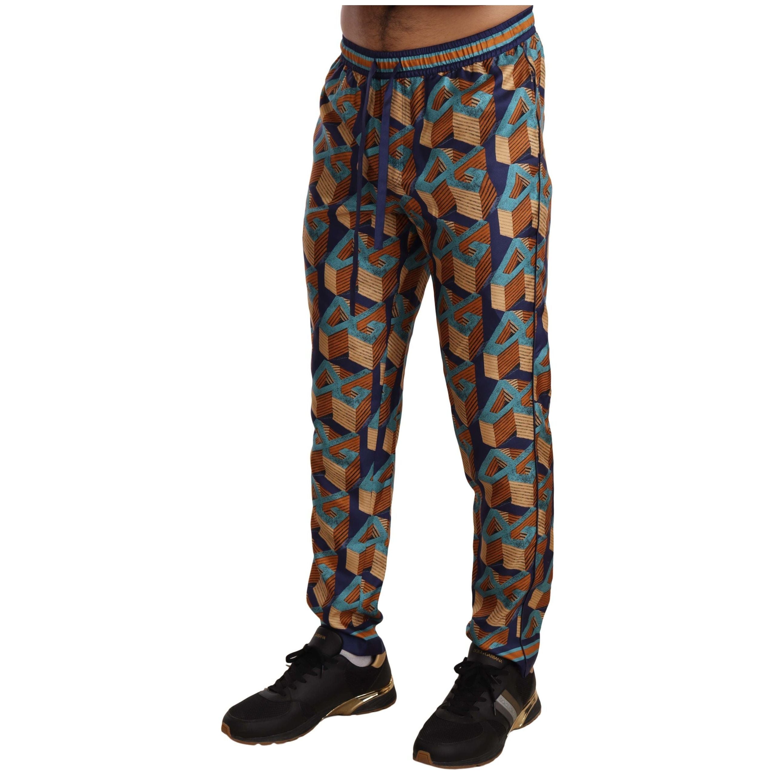 Dolce & Gabbana Multicolor Silk Jogger Pants