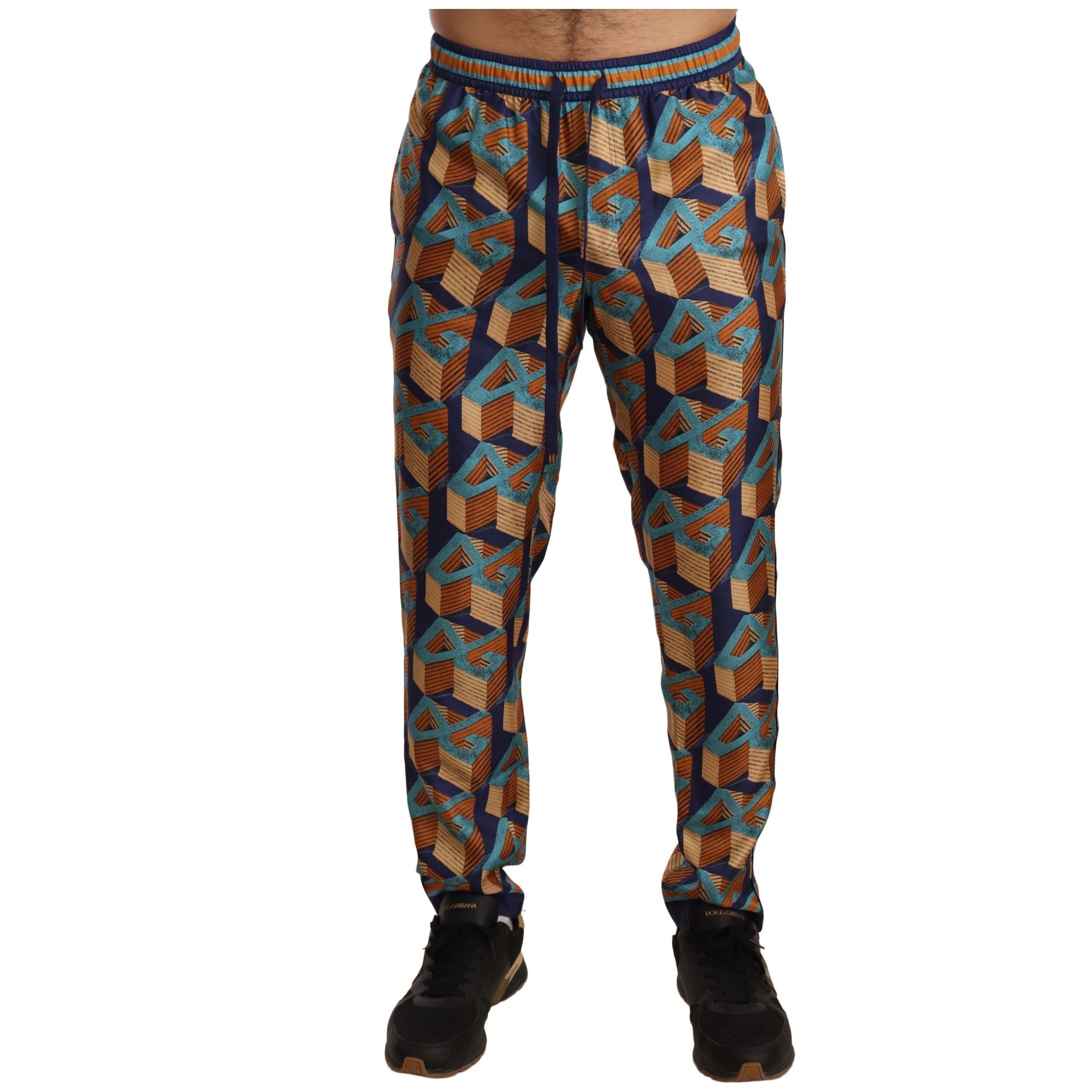 Dolce & Gabbana Multicolor Silk Jogger Pants