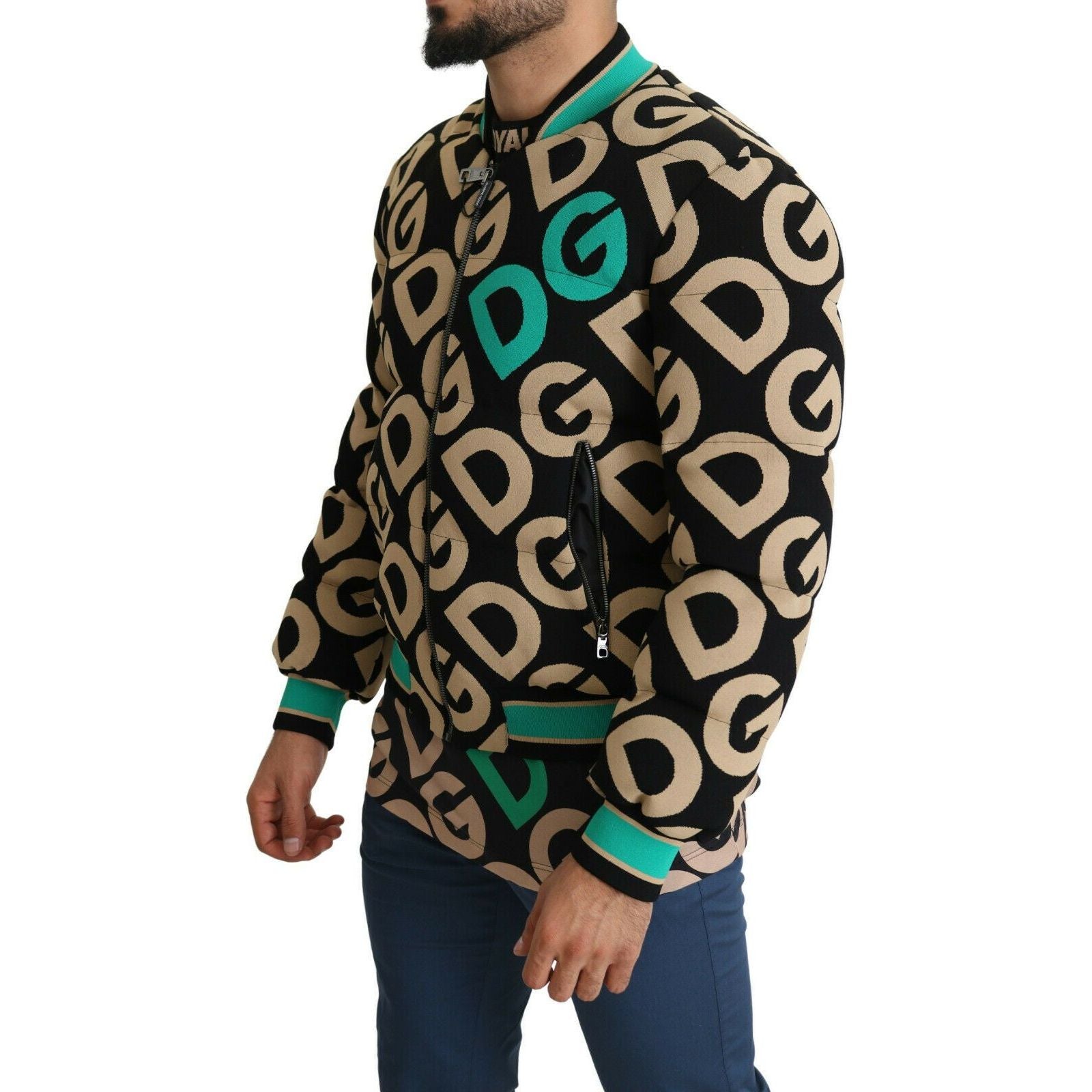 Dolce & Gabbana Black Viscose Bomber Jacket – Exquisite Design