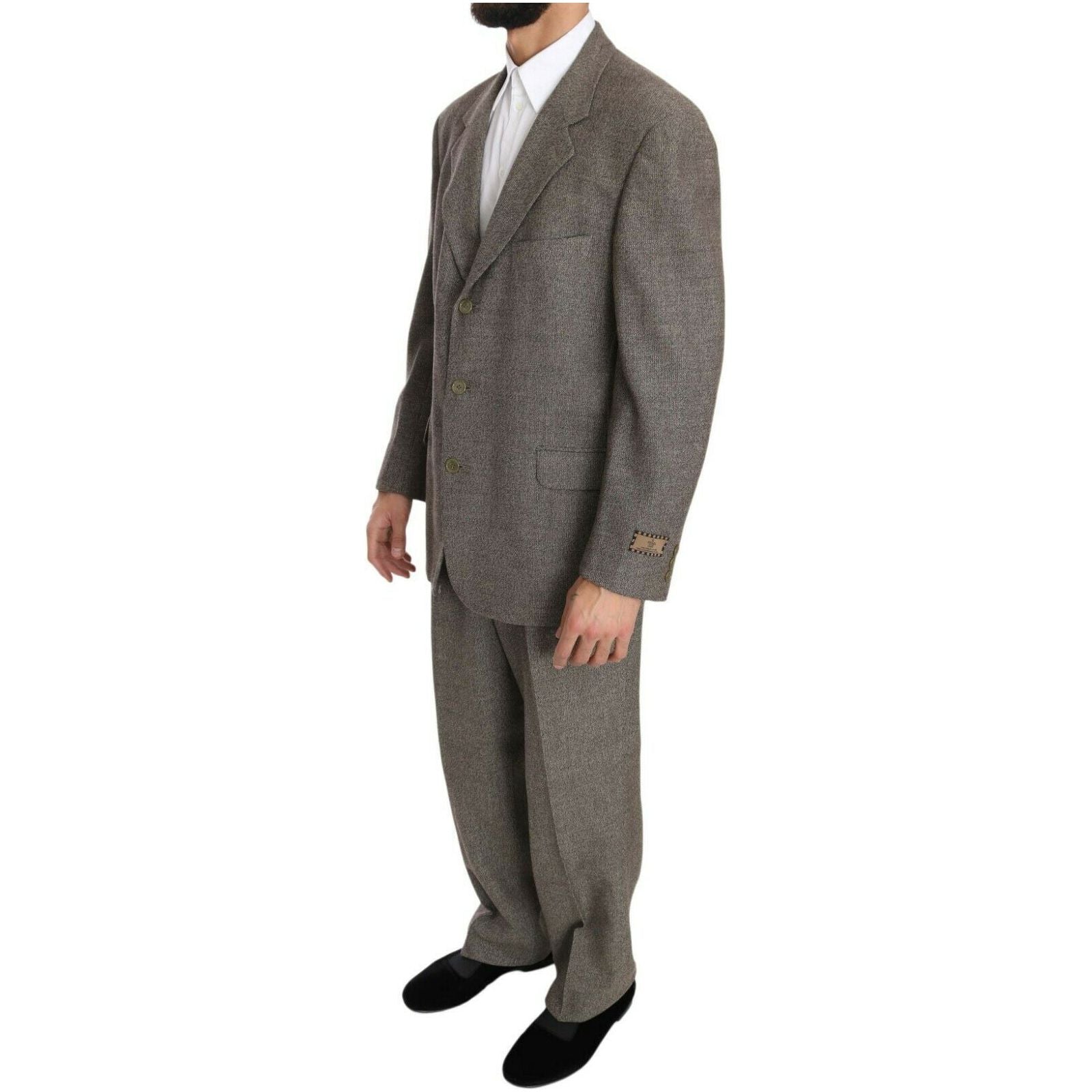 Fendi Light Brown Wool Suit for Distinguished Style