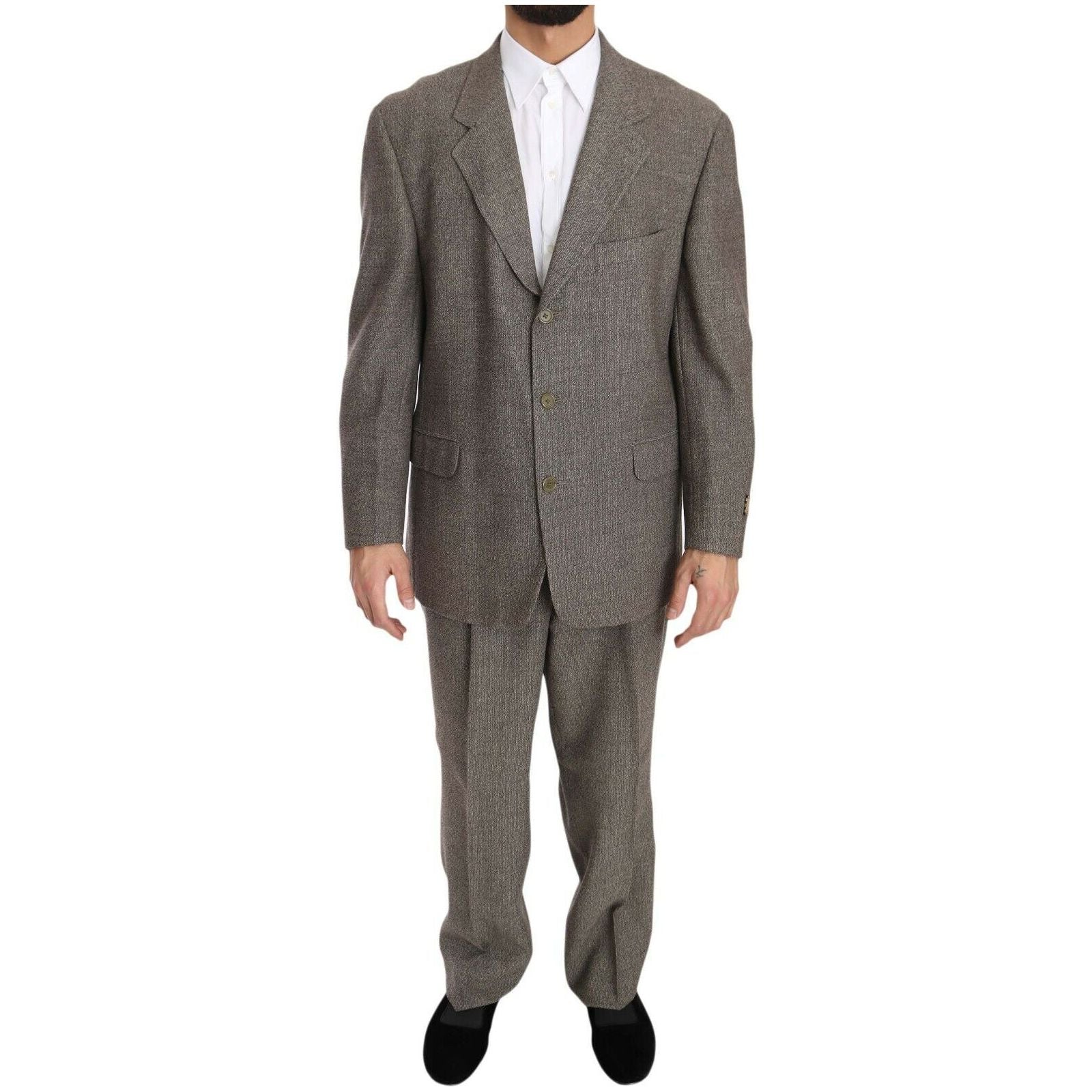 Fendi Light Brown Wool Suit for Distinguished Style