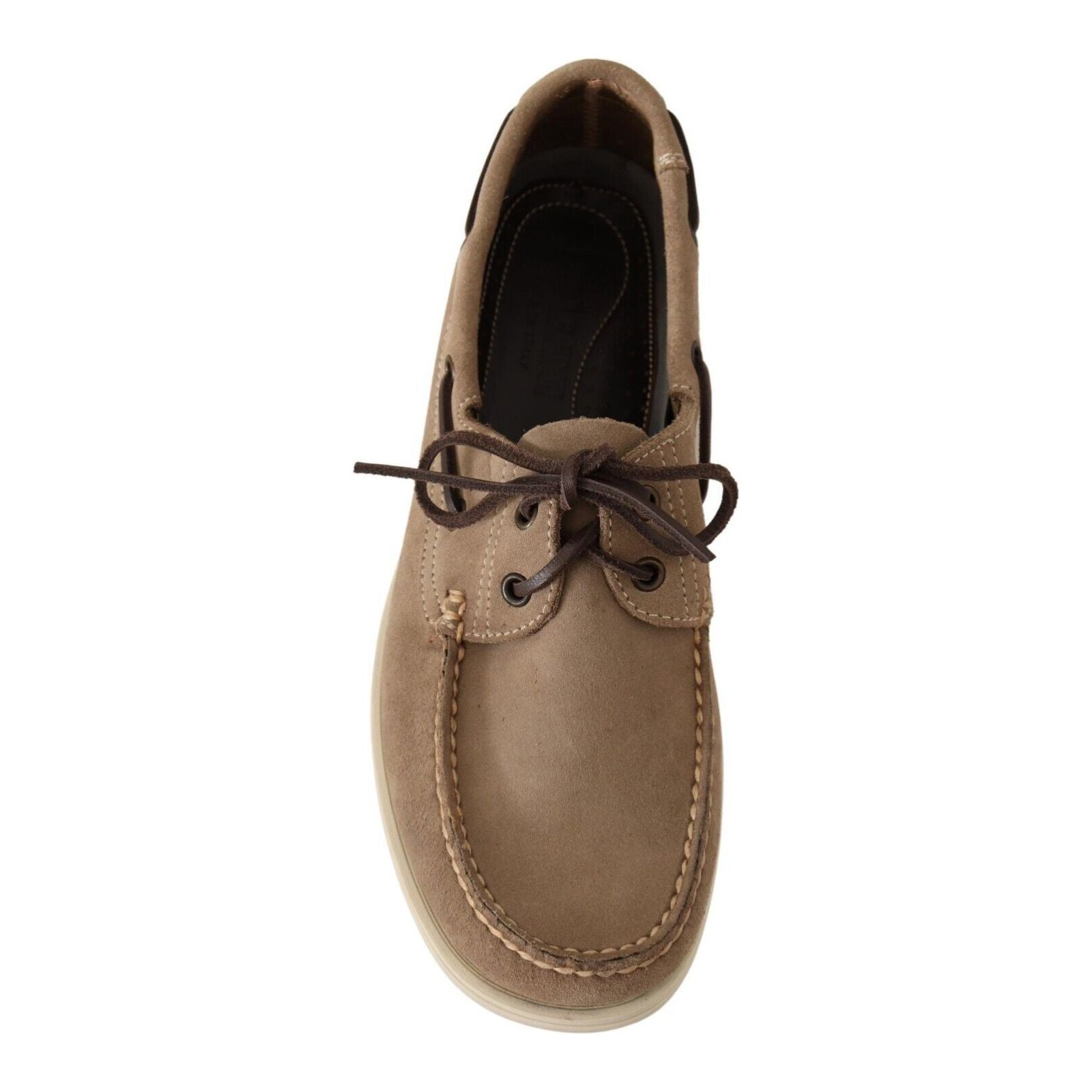 Pollini Beige Suede Moccasins for the Discerning Gentleman