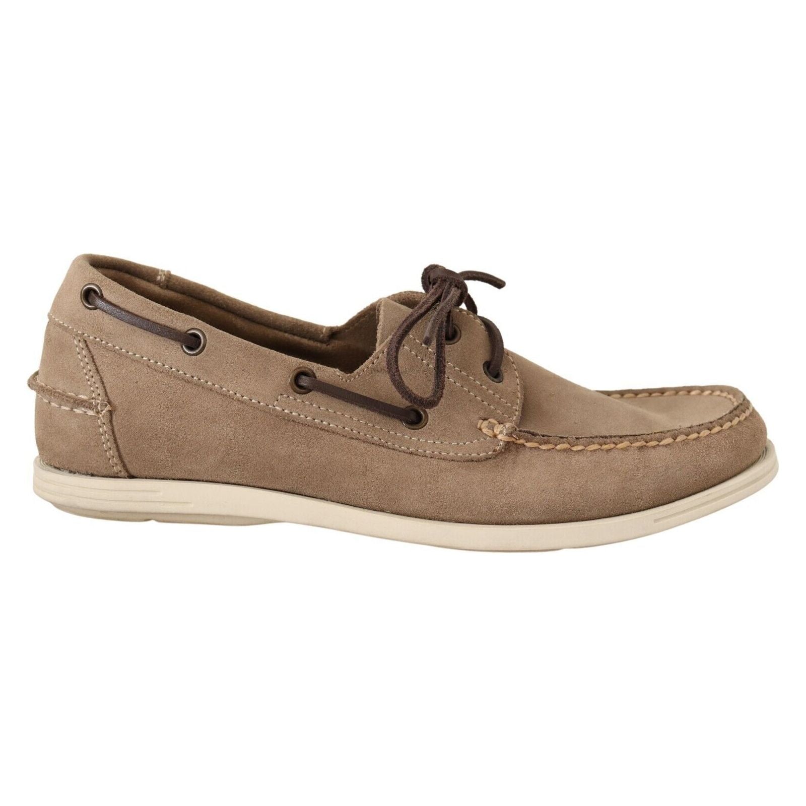 Pollini Beige Suede Moccasins for the Discerning Gentleman