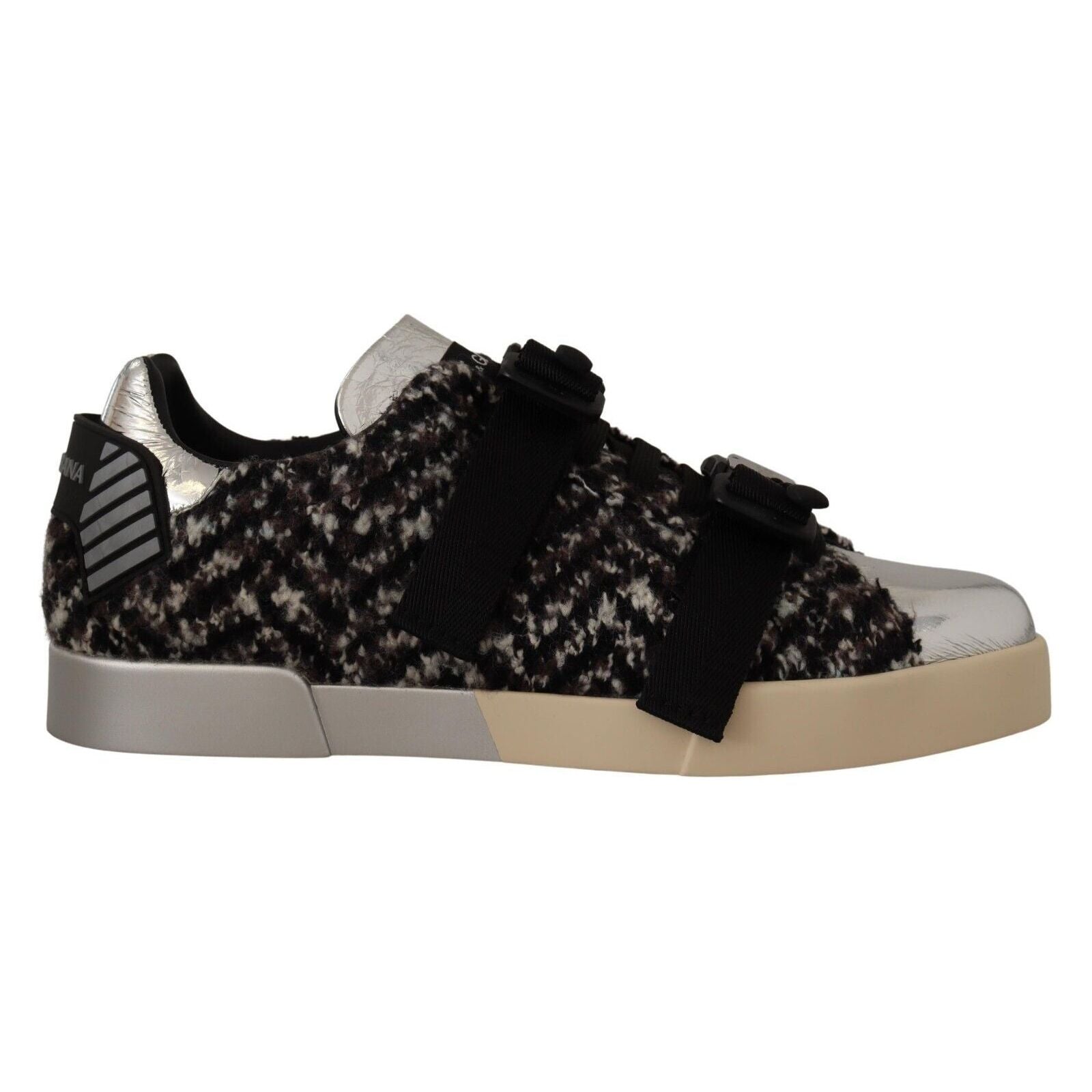 Dolce & Gabbana Silver Leather Sneakers for Luxe Style