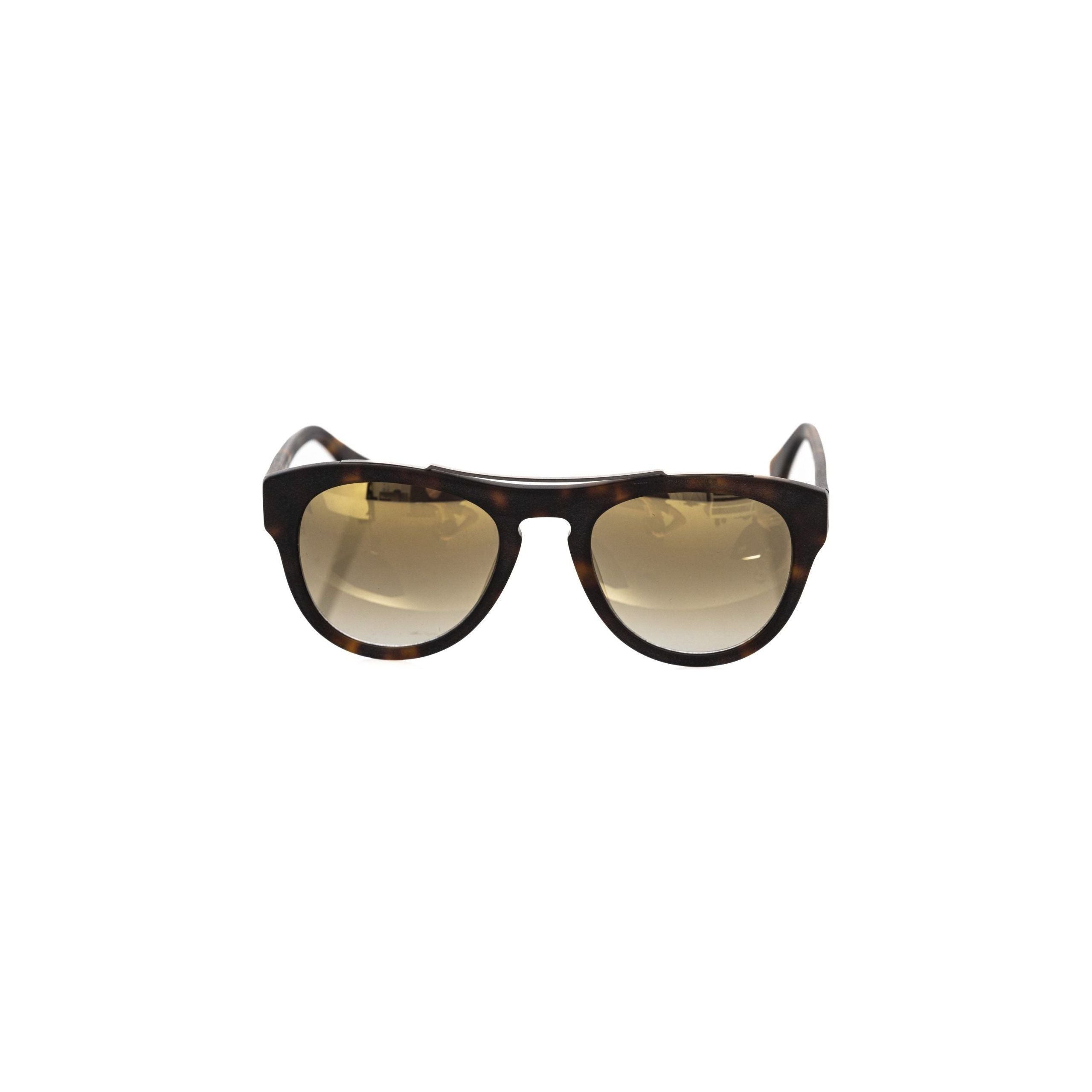 Frankie Morello Brown Acetate Sunglasses for Timeless Elegance