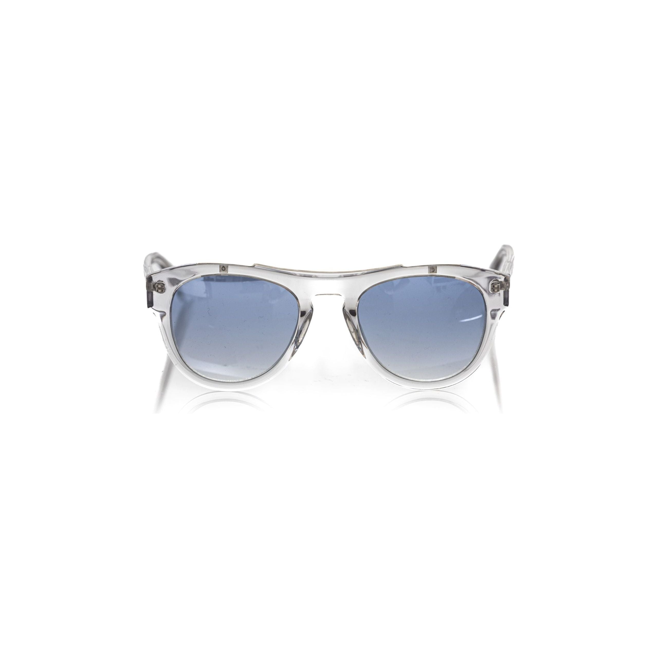 Frankie Morello White Acetate Sunglass for Timeless Elegance