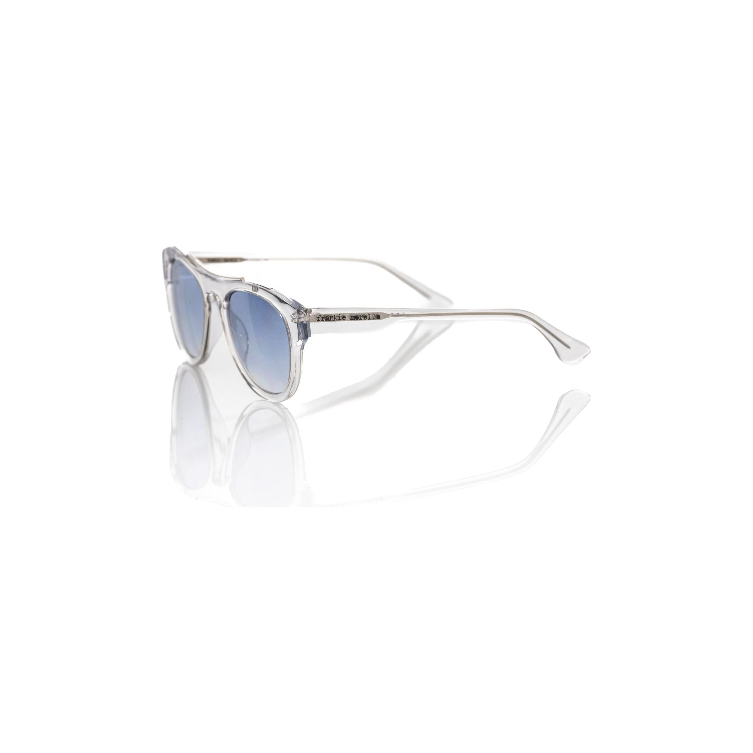 Frankie Morello White Acetate Sunglass for Timeless Elegance