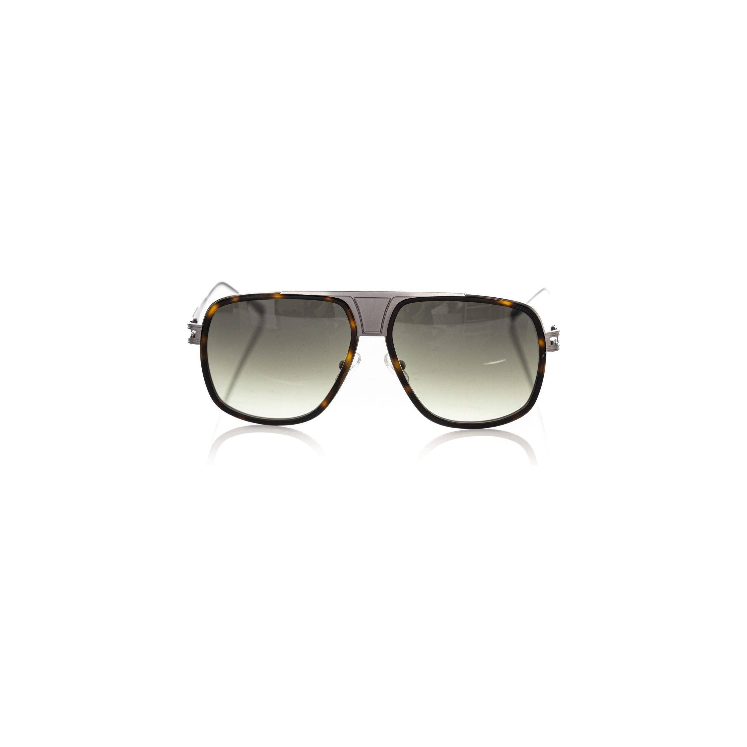 Frankie Morello Brown Metallic Fiber Sunglasses Elegance