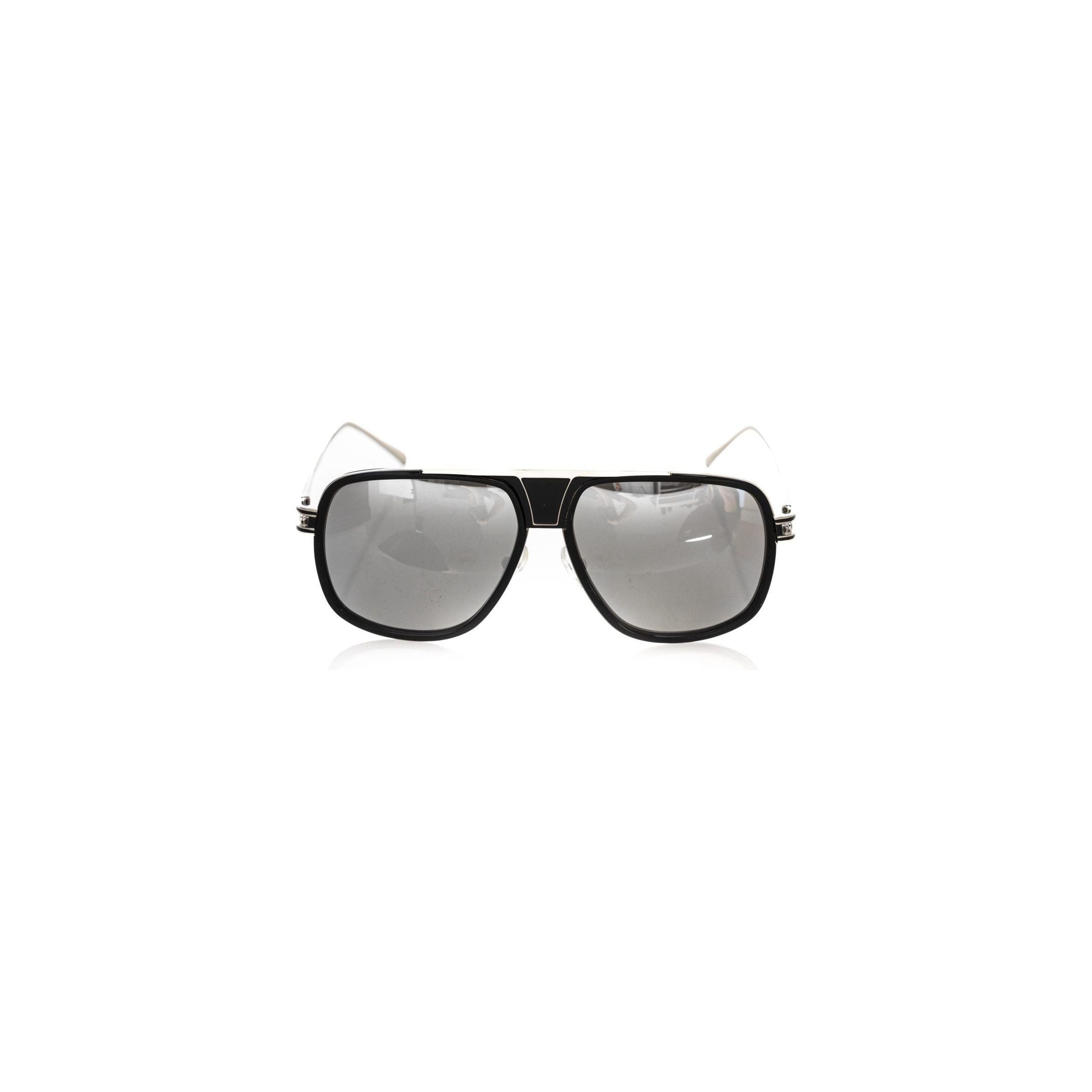 Frankie Morello Black Metallic Sunglasses for Modern Elegance