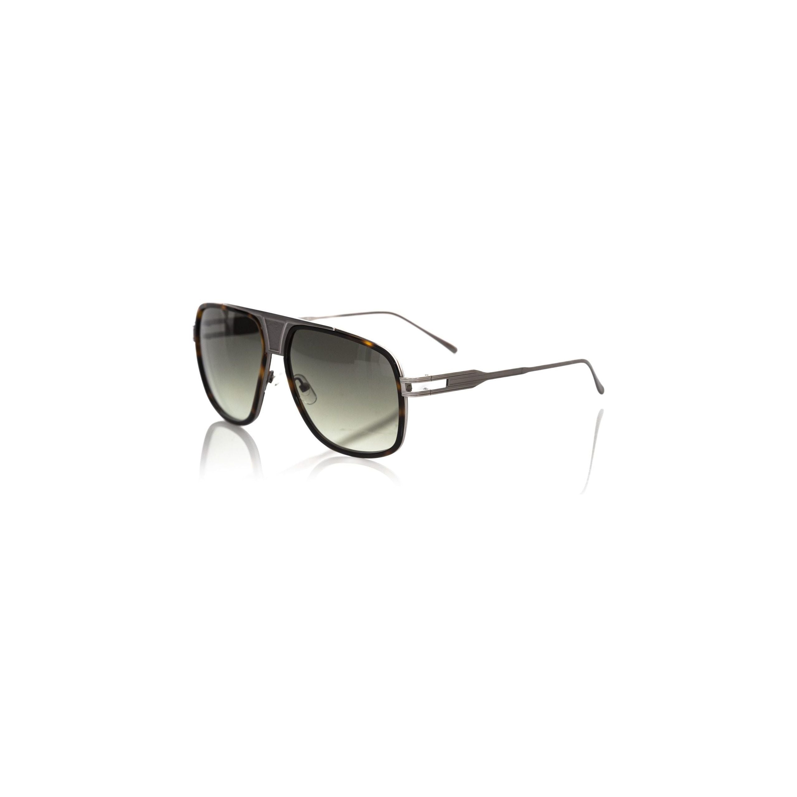 Frankie Morello Brown Metallic Fiber Sunglasses Elegance