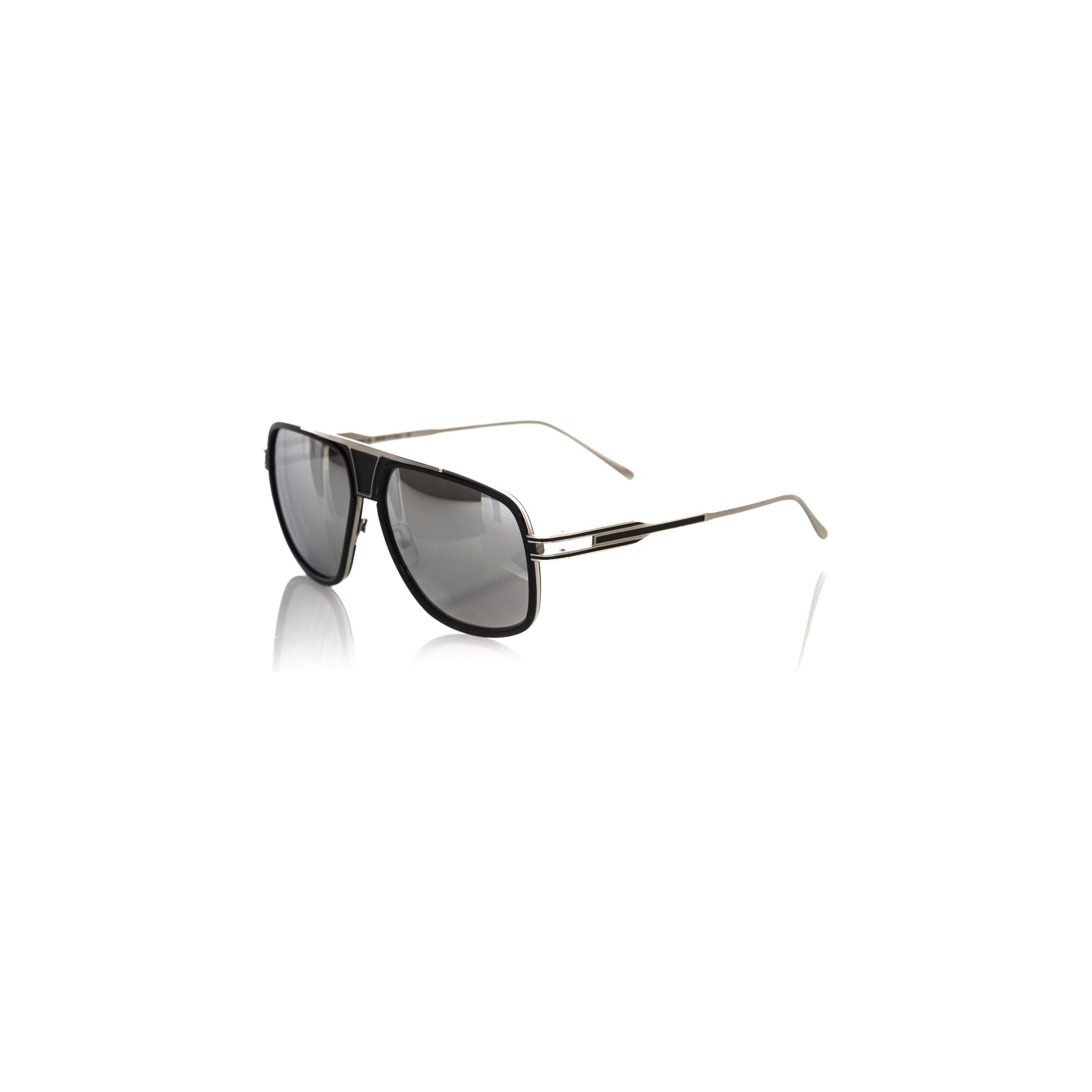 Frankie Morello Black Metallic Sunglasses for Modern Elegance