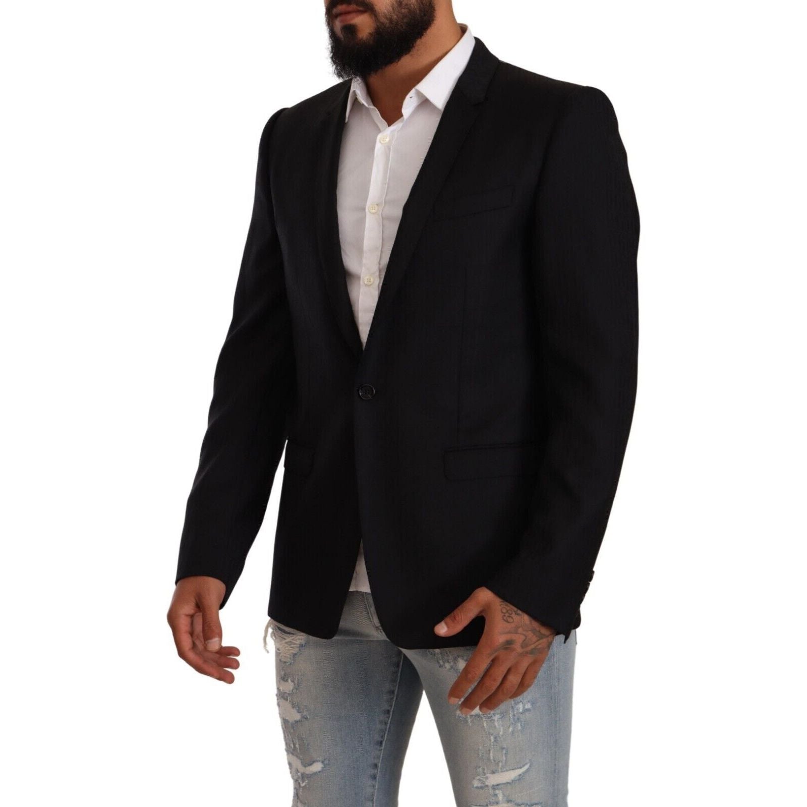 Dolce & Gabbana Black Virgin Wool Blazer