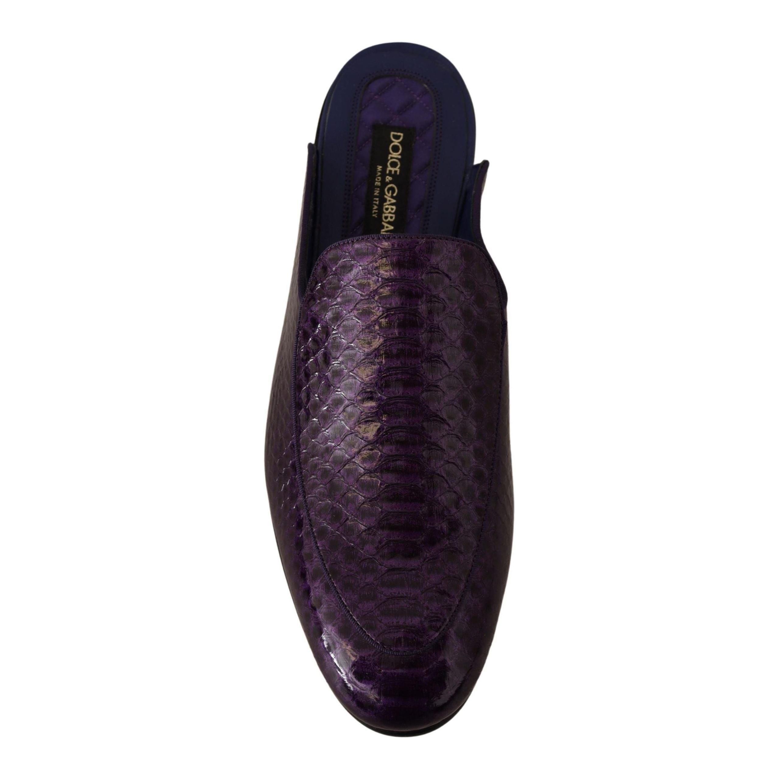 Dolce & Gabbana Purple Exotic Python Leather Slides