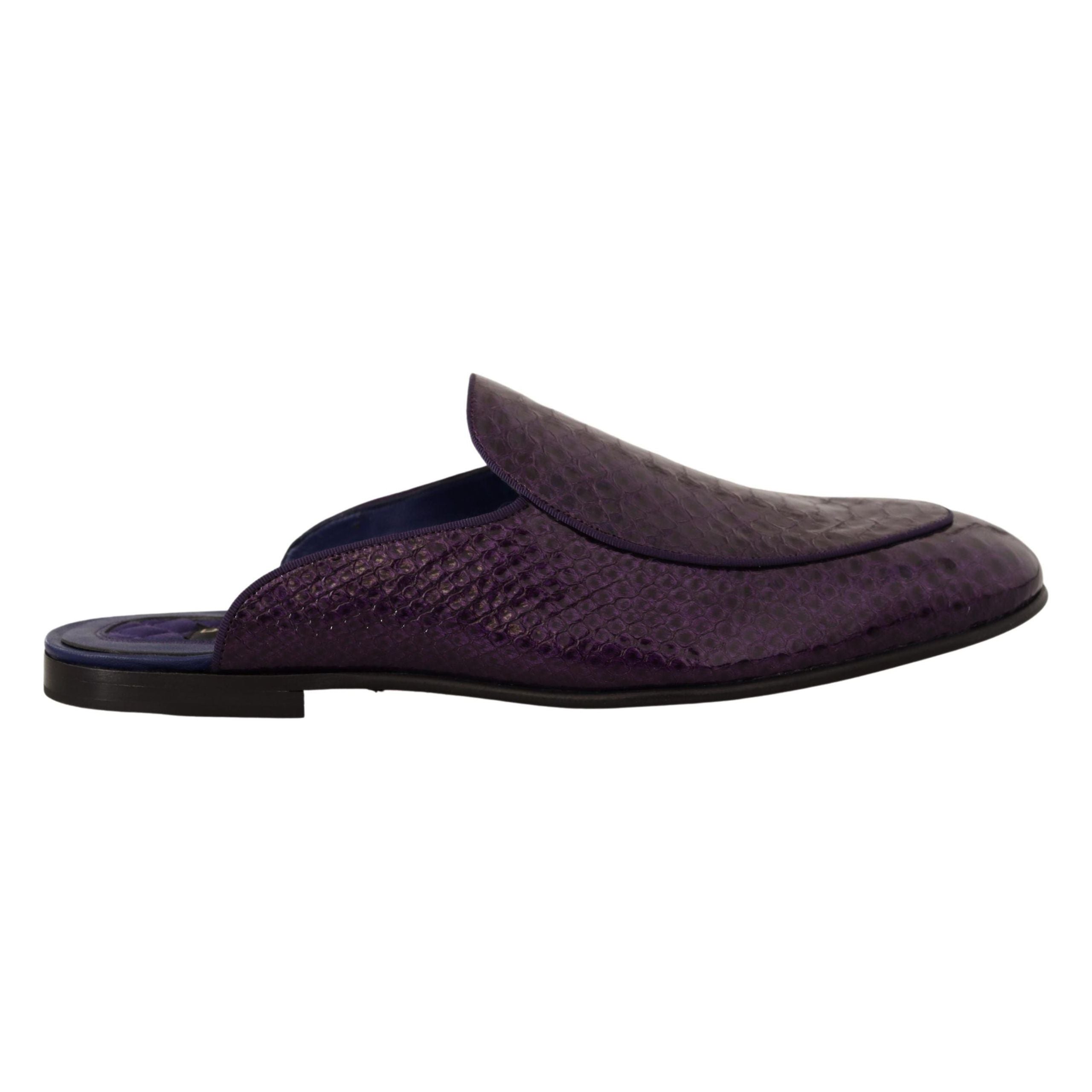 Dolce & Gabbana Purple Exotic Python Leather Slides