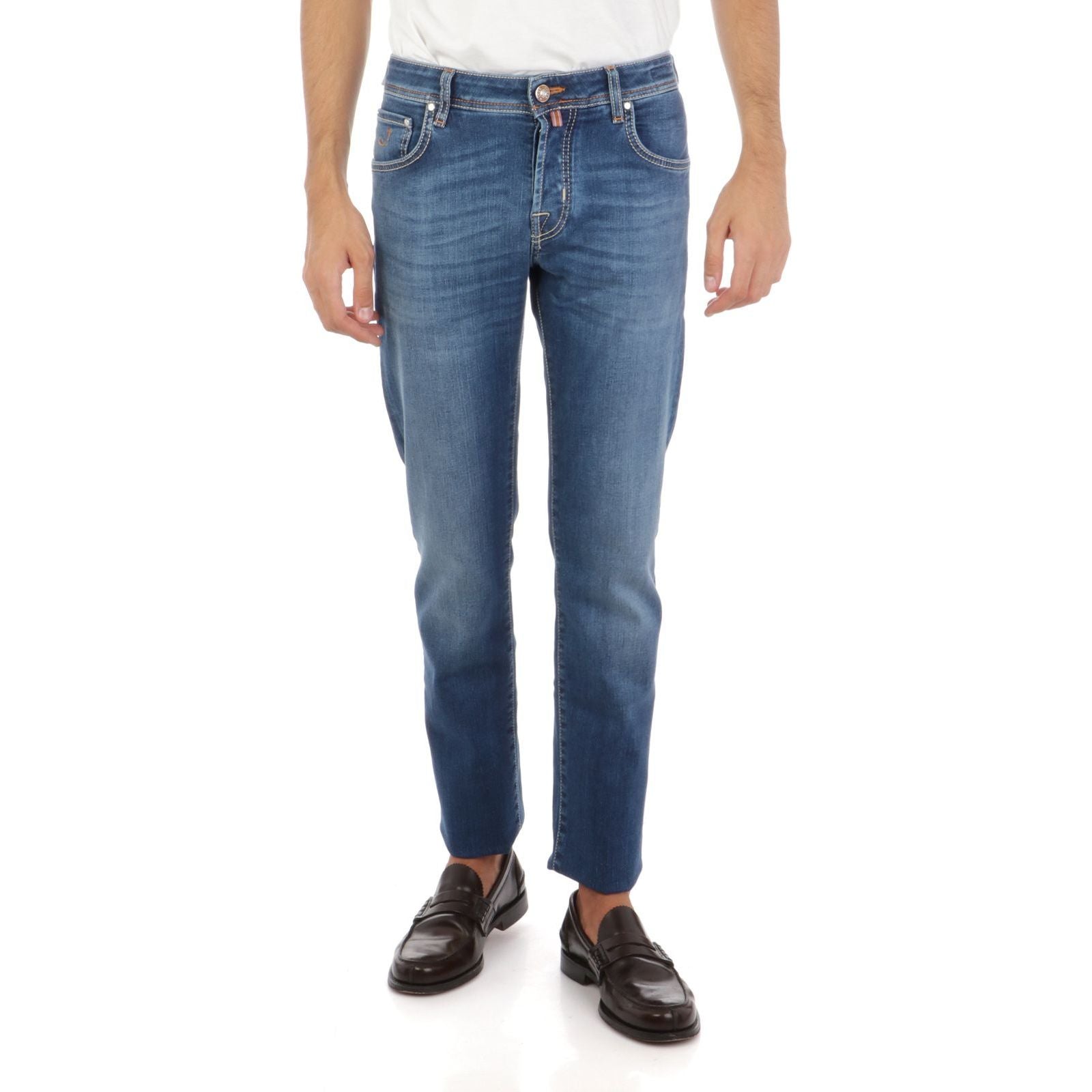 Jacob Cohen Blue Cotton Slim Jeans for Elevated Style