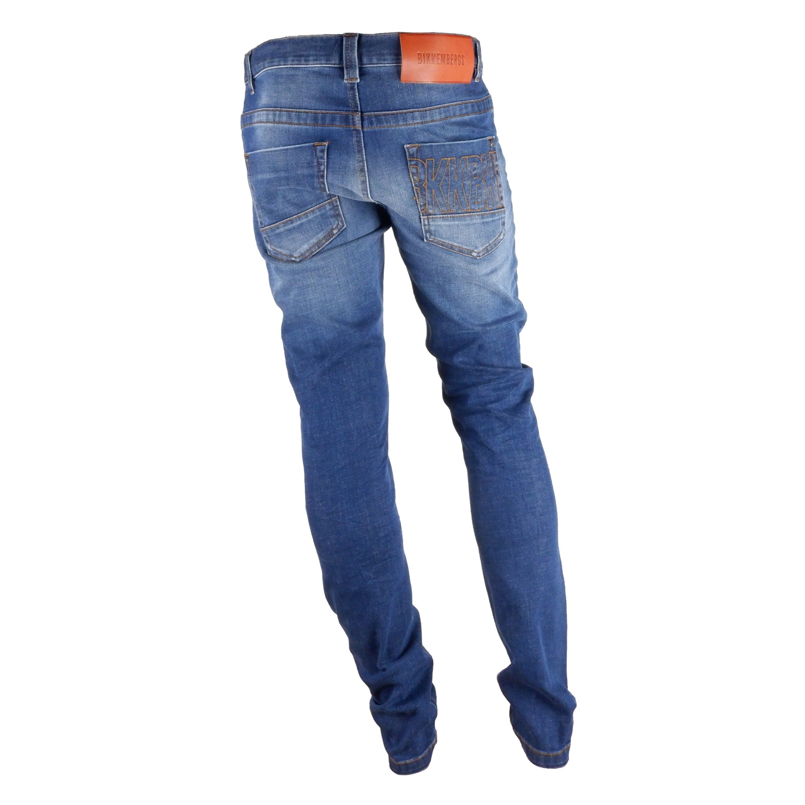 Bikkembergs Dark Blue Cotton Stretch Regular Fit Jeans