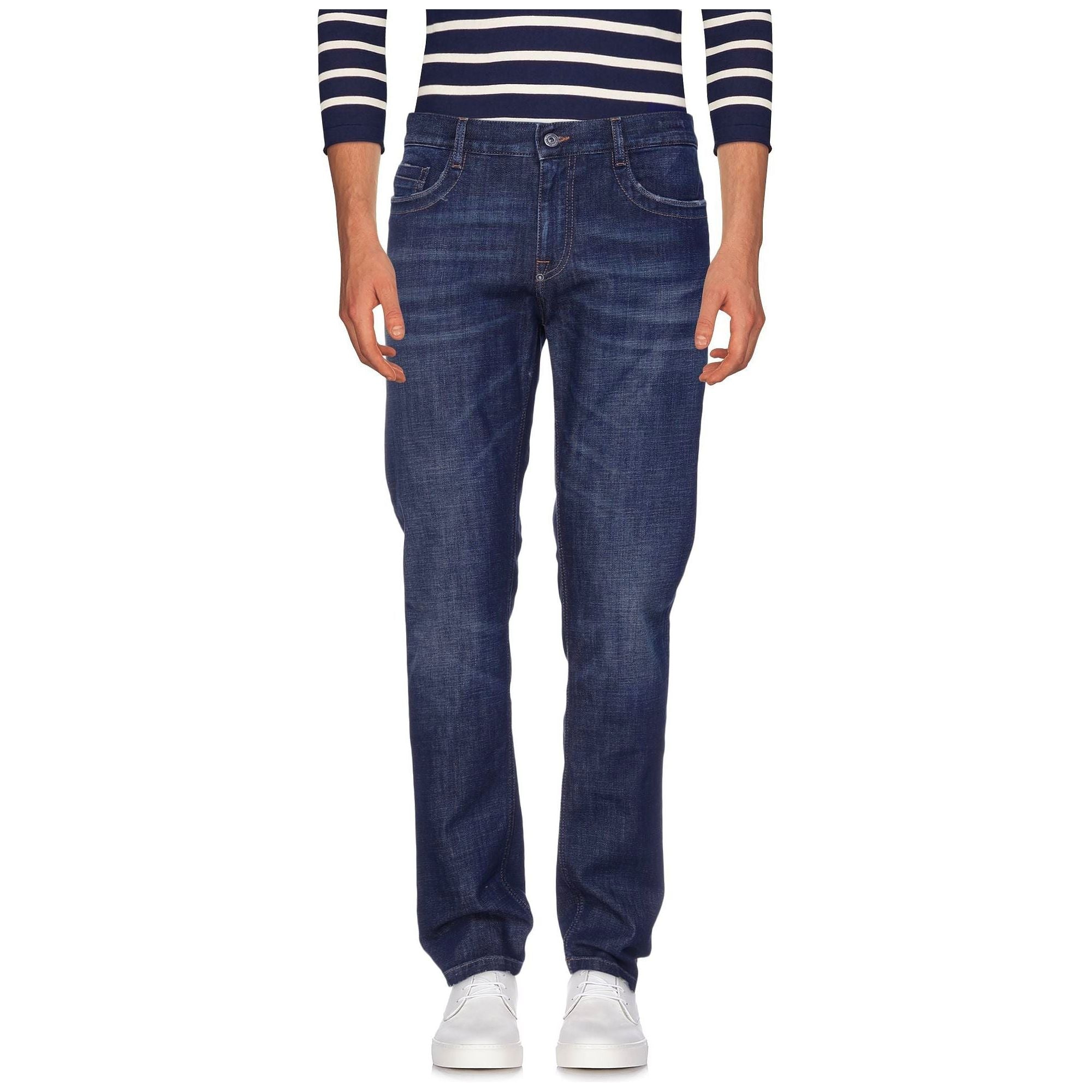 Bikkembergs Blue Cotton Jeans for Elevated Style