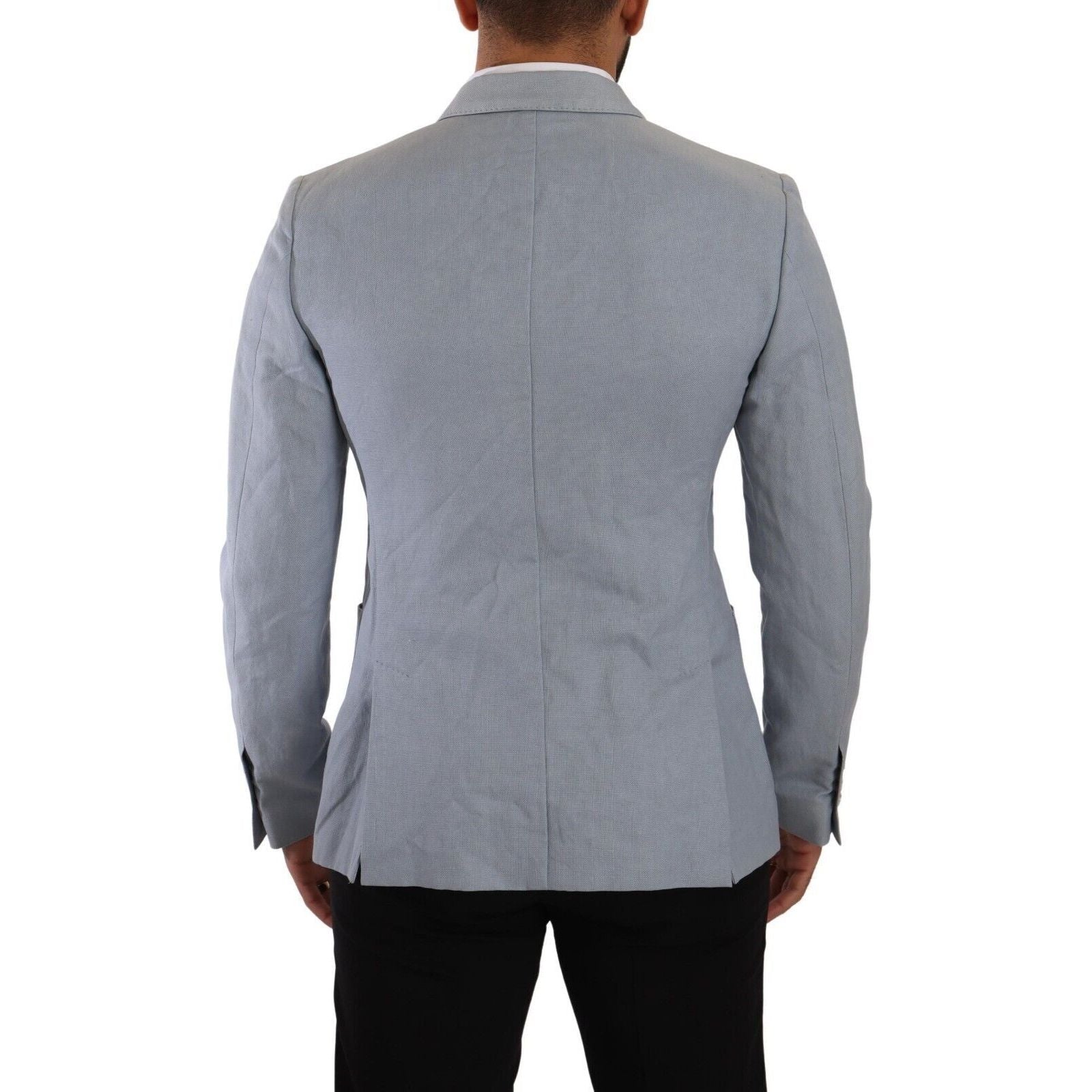 Dolce & Gabbana Light Blue Cotton Blend Blazer