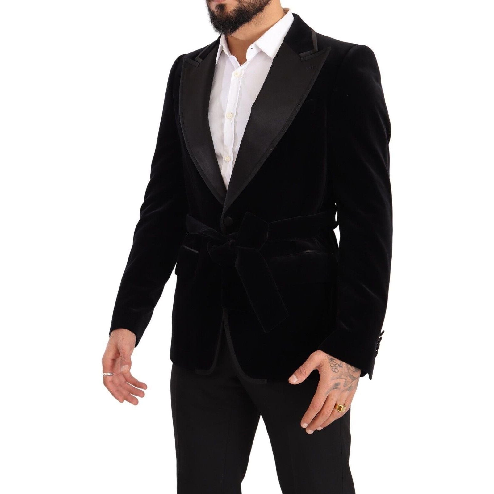 Dolce & Gabbana Green Velvet Single Breasted Blazer
