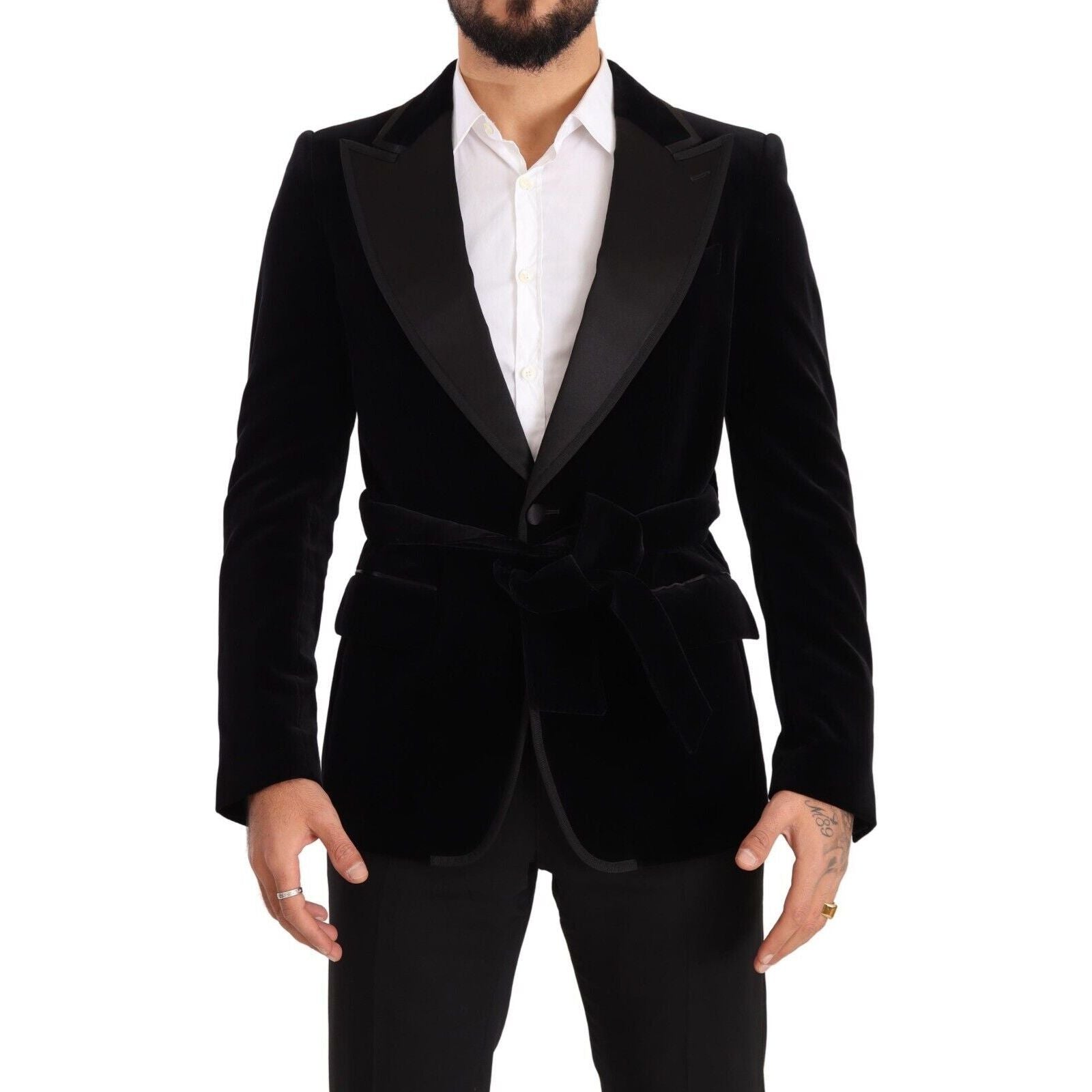 Dolce & Gabbana Green Velvet Single Breasted Blazer