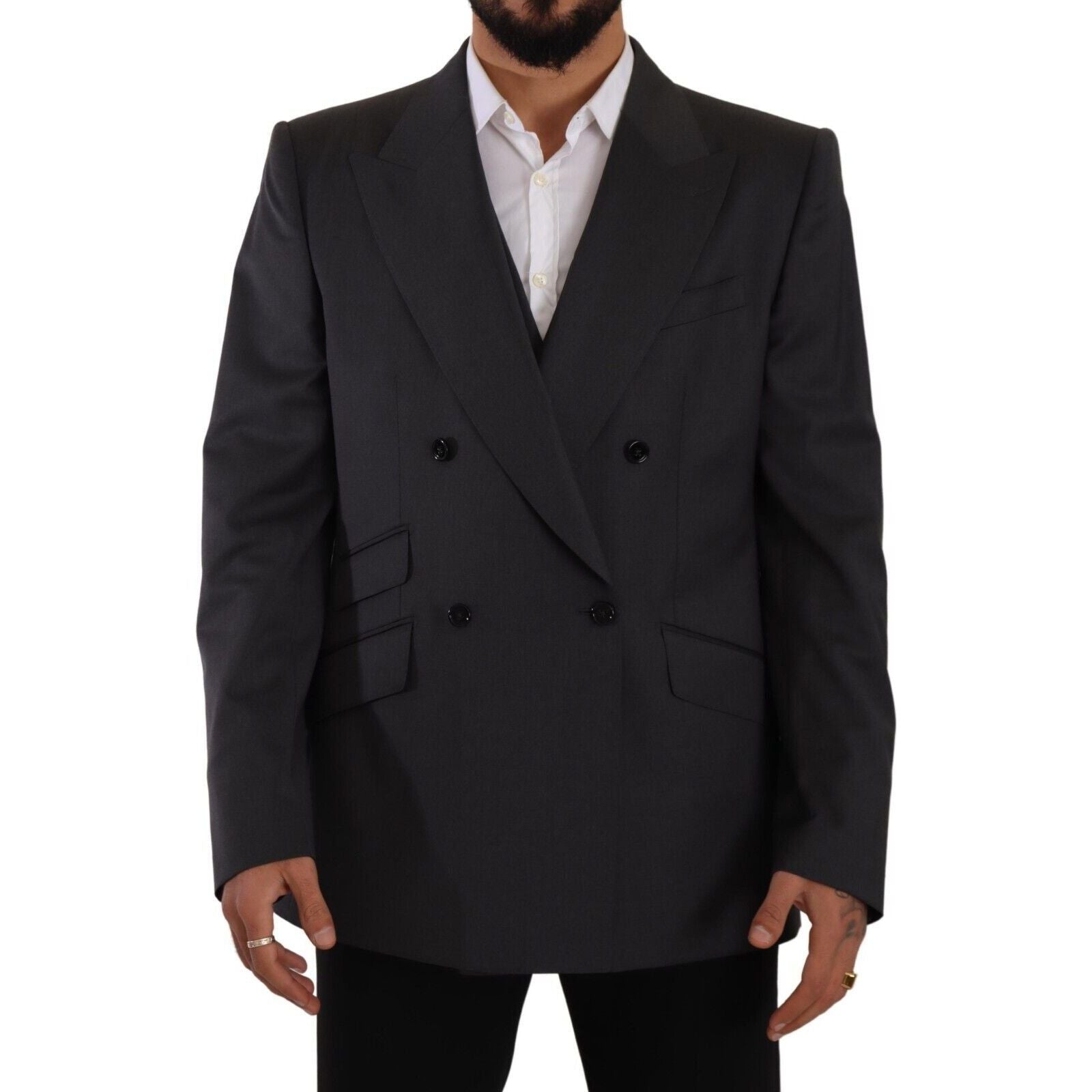 Dolce & Gabbana Gray Wool Blend Sicilia Suit