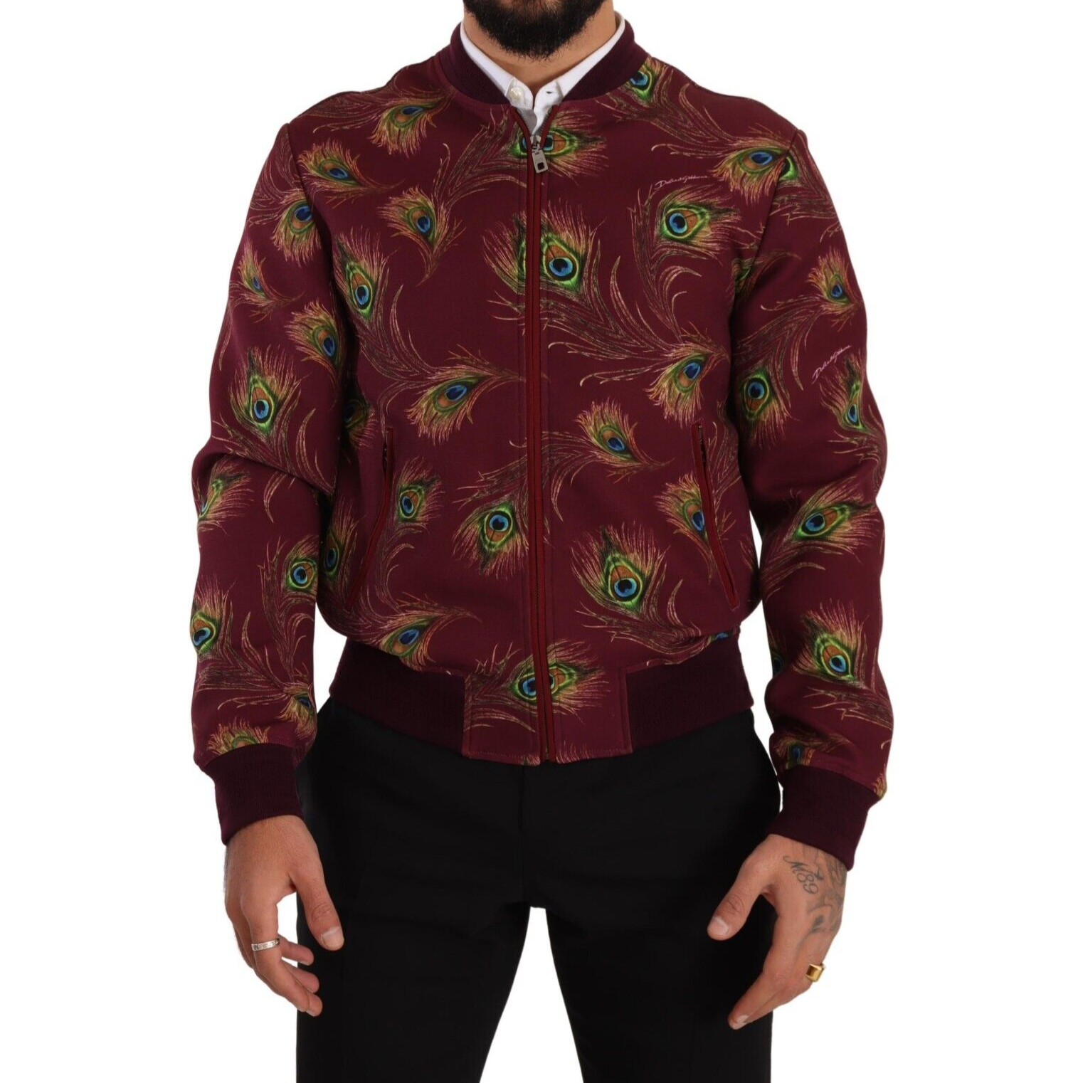 Dolce & Gabbana Radiant Red Silk Bomber Jacket
