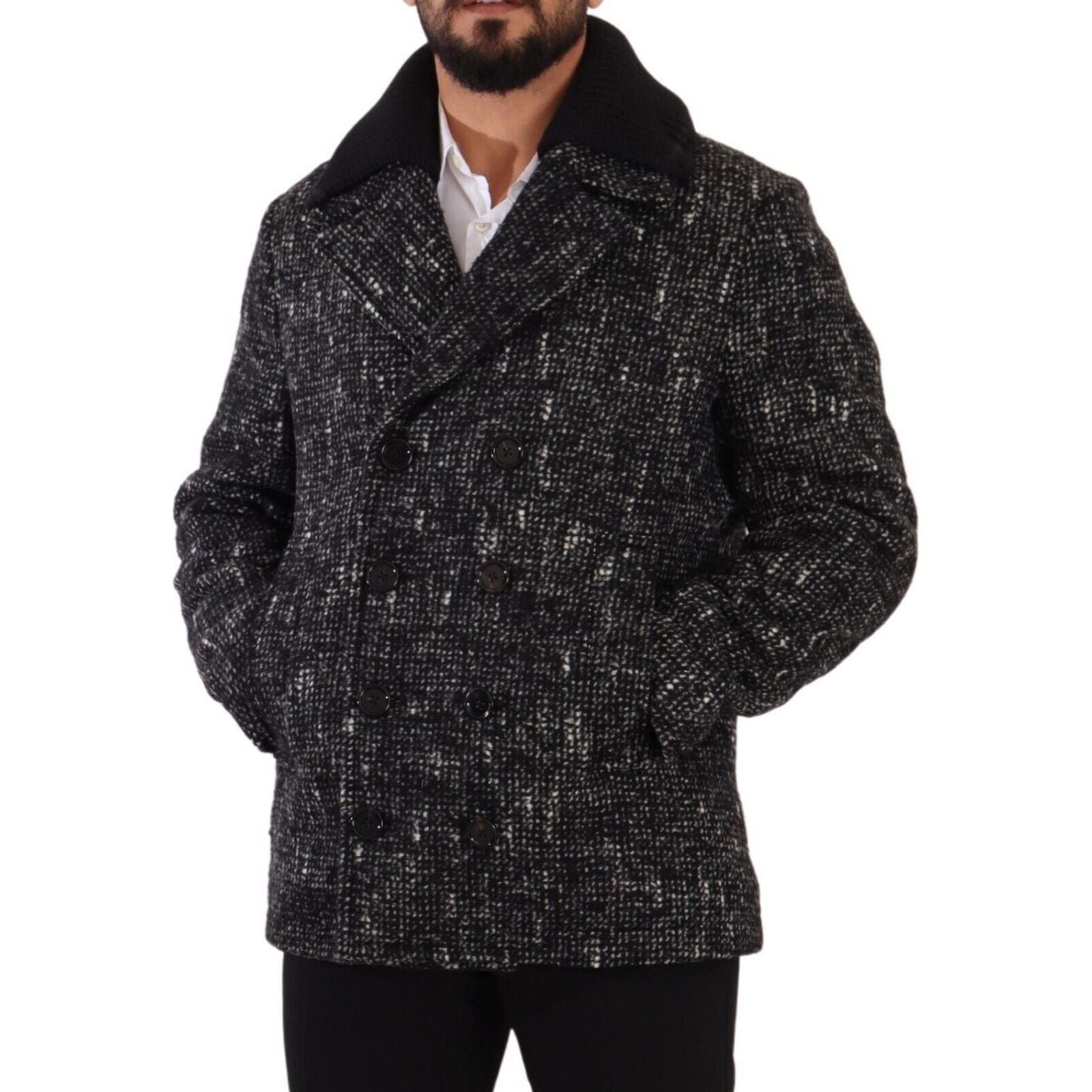 Dolce & Gabbana Grey Wool Blend Overcoat