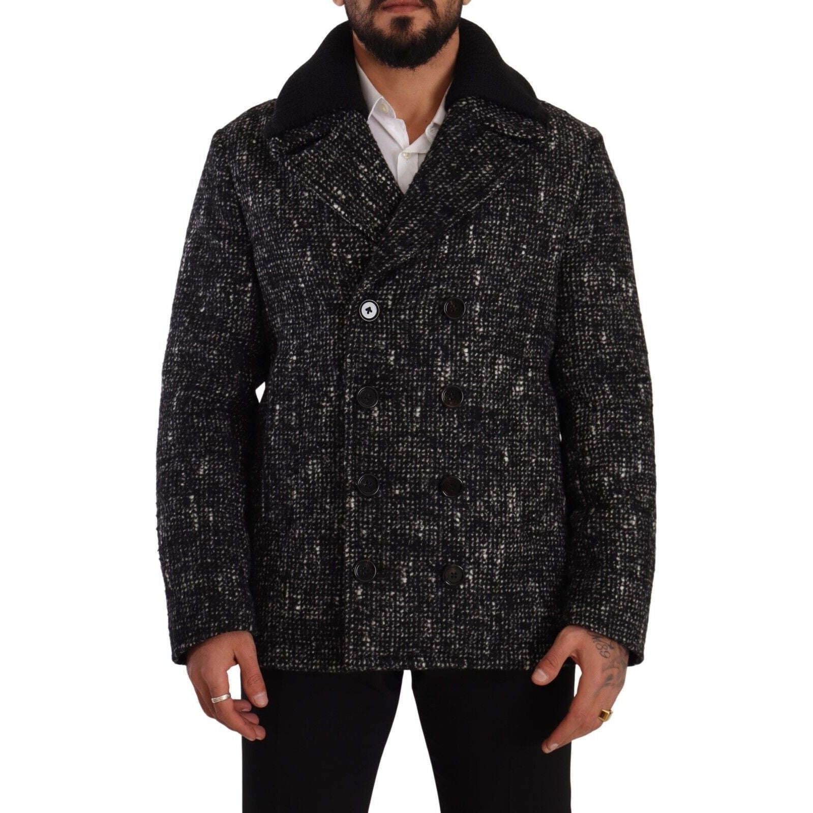 Dolce & Gabbana Grey Wool Blend Overcoat