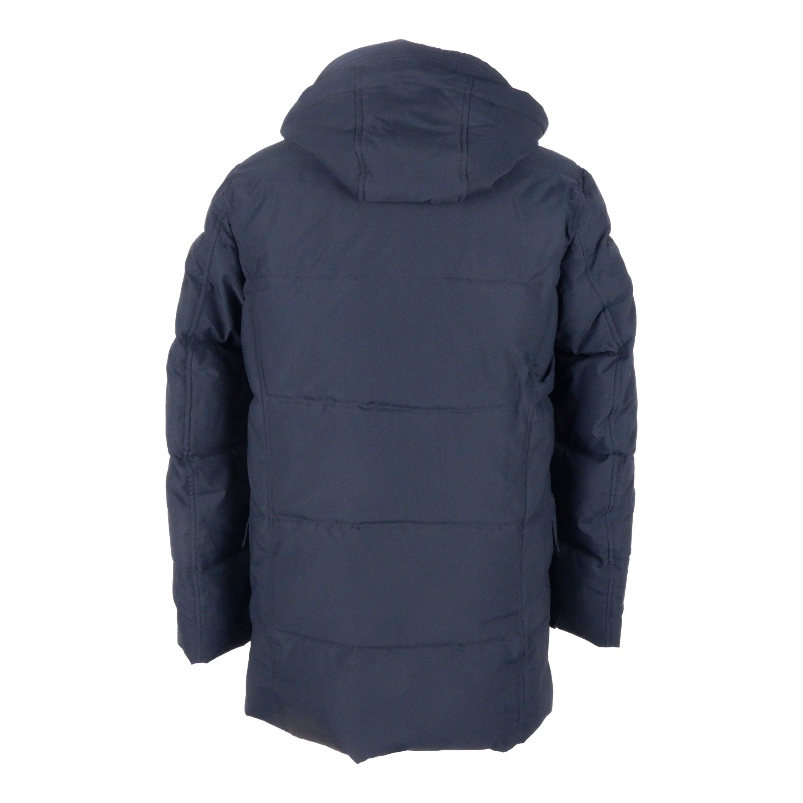 Emilio Romanelli Blue Cotton Hooded Jacket for Timeless Elegance