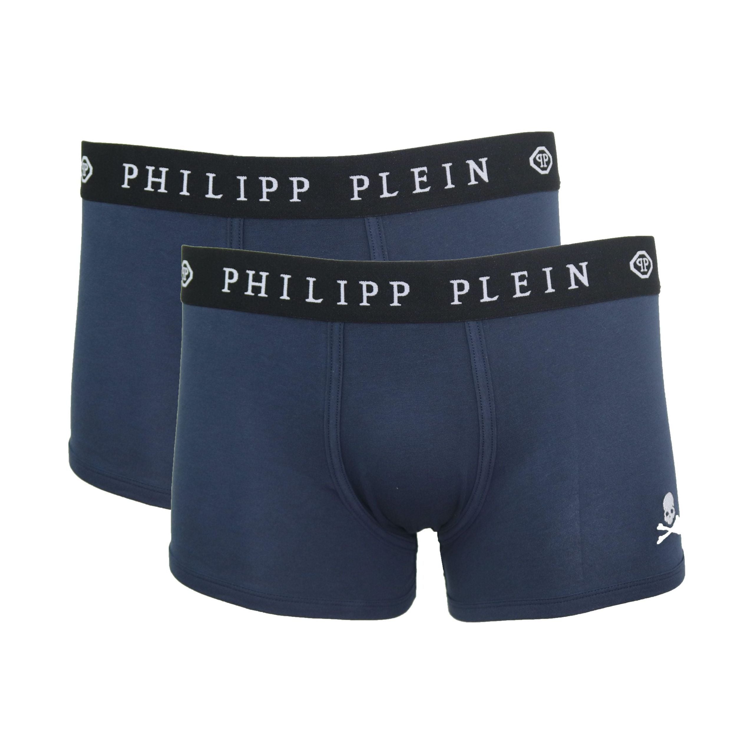 Philipp Plein Blue Cotton Boxer Briefs for Elevated Style