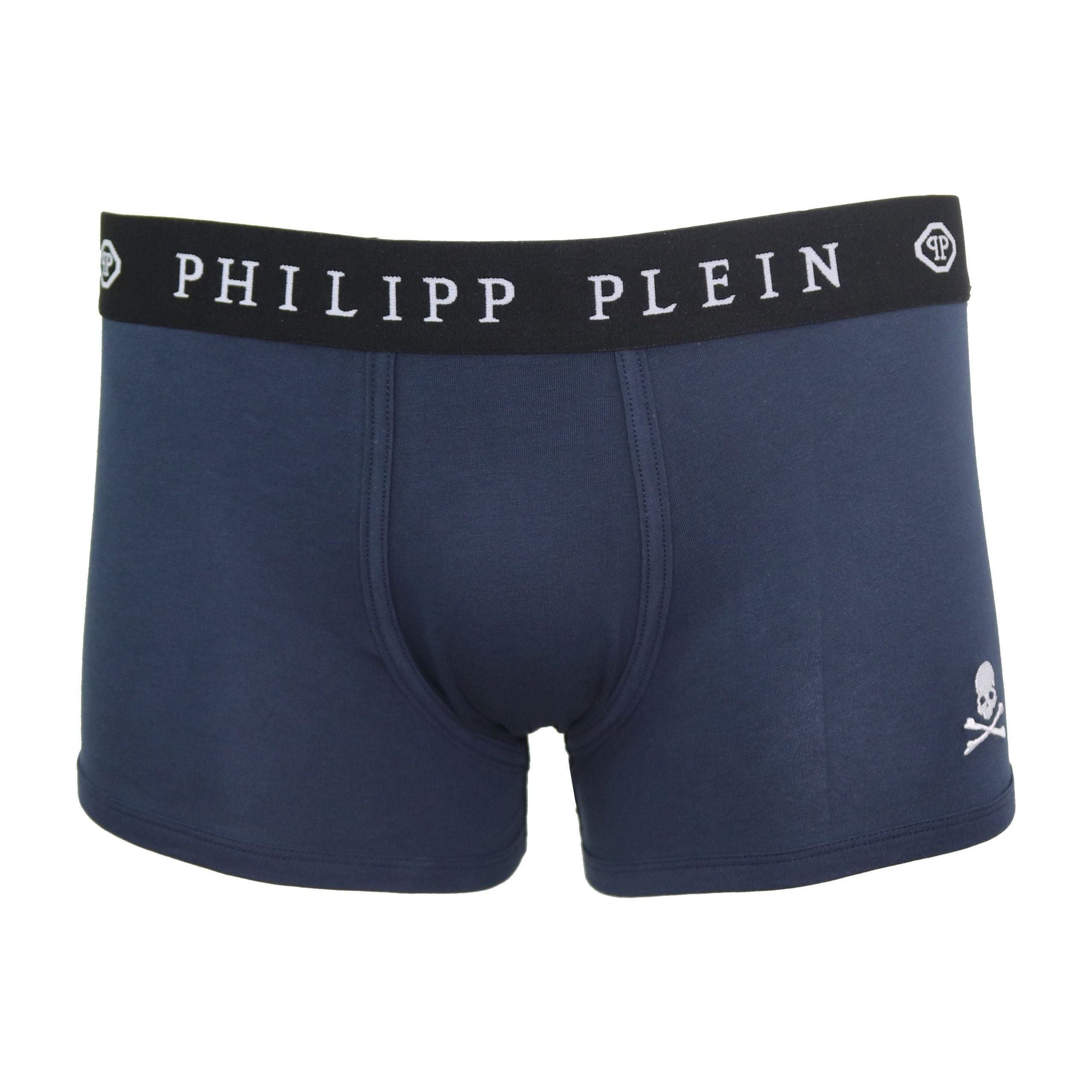 Philipp Plein Blue Cotton Boxer Briefs for Elevated Style