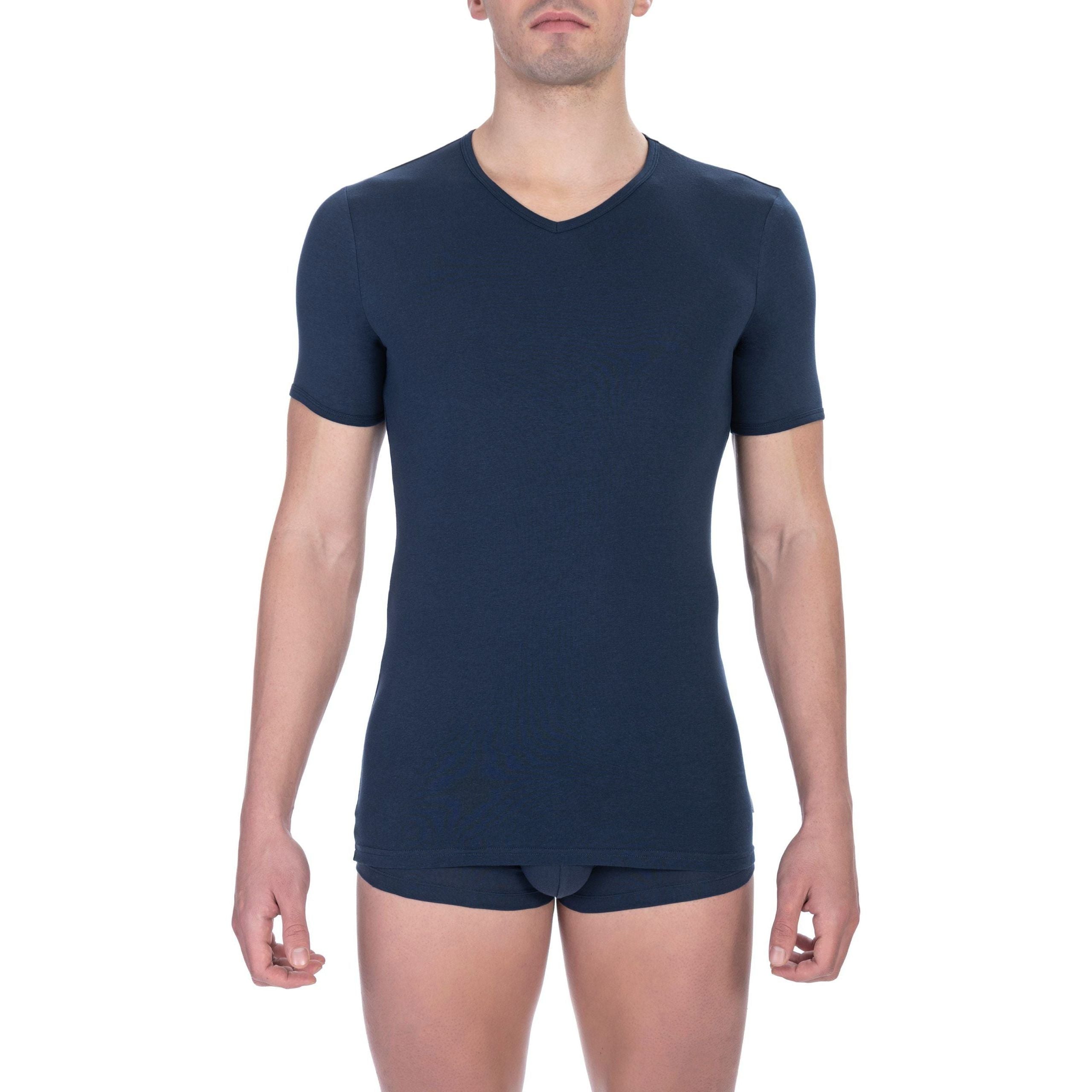 Bikkembergs Blue Cotton T-Shirt for Effortless Elegance