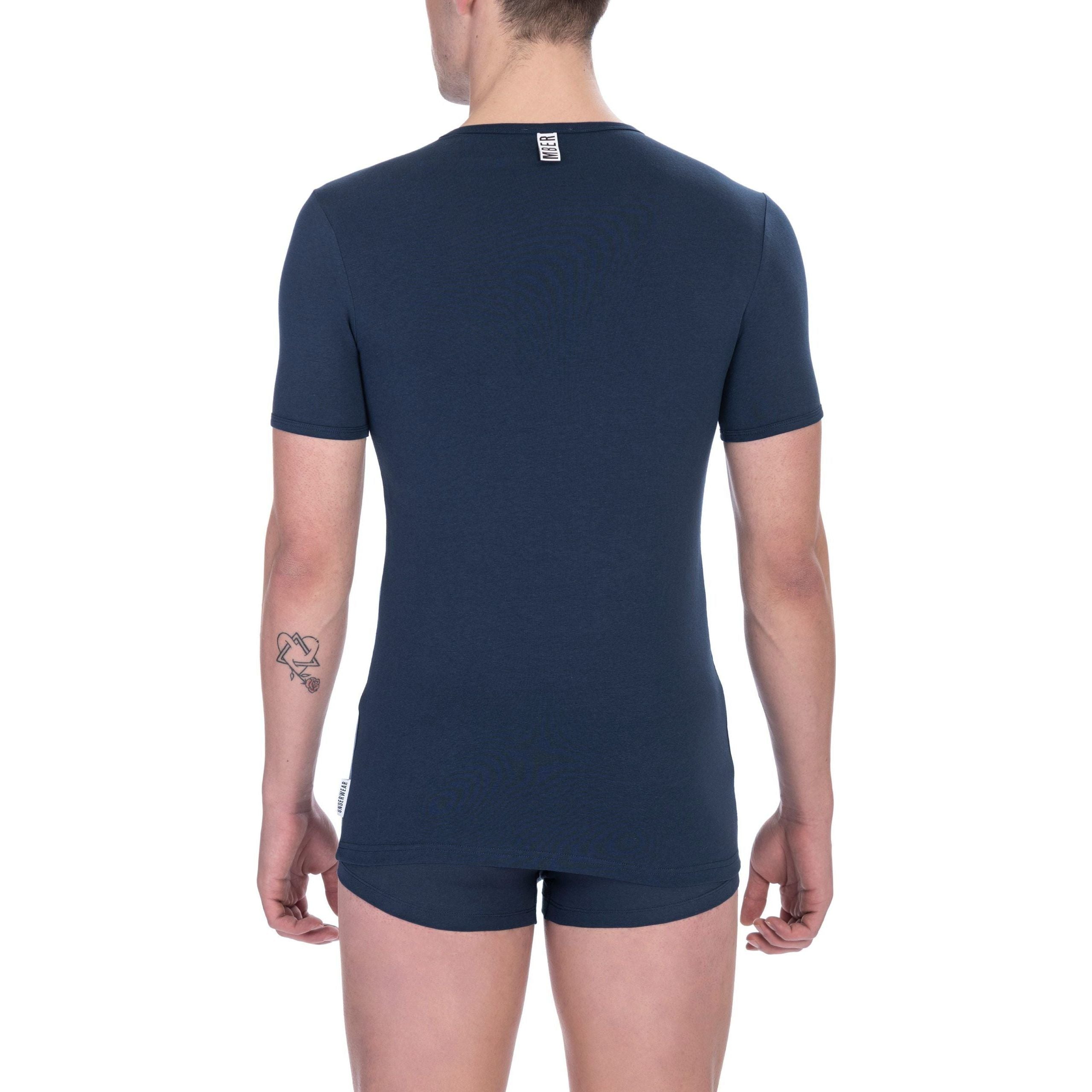 Bikkembergs Blue Cotton T-Shirt for Effortless Elegance