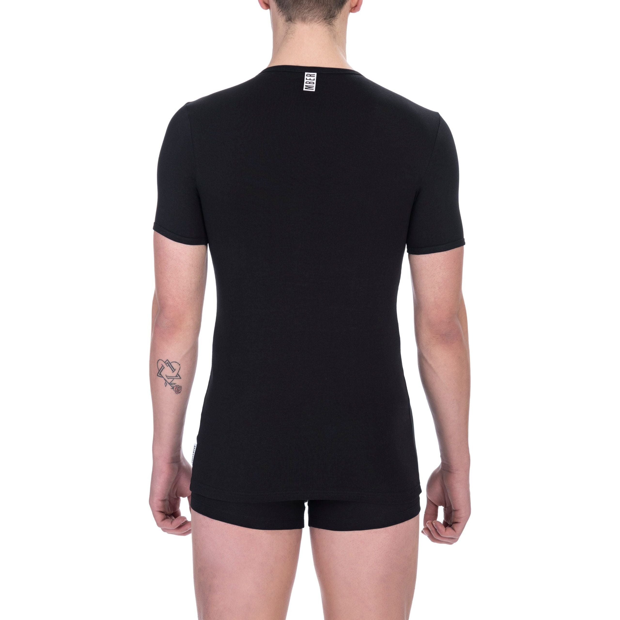 Bikkembergs Black Cotton T-Shirt for Effortless Elegance
