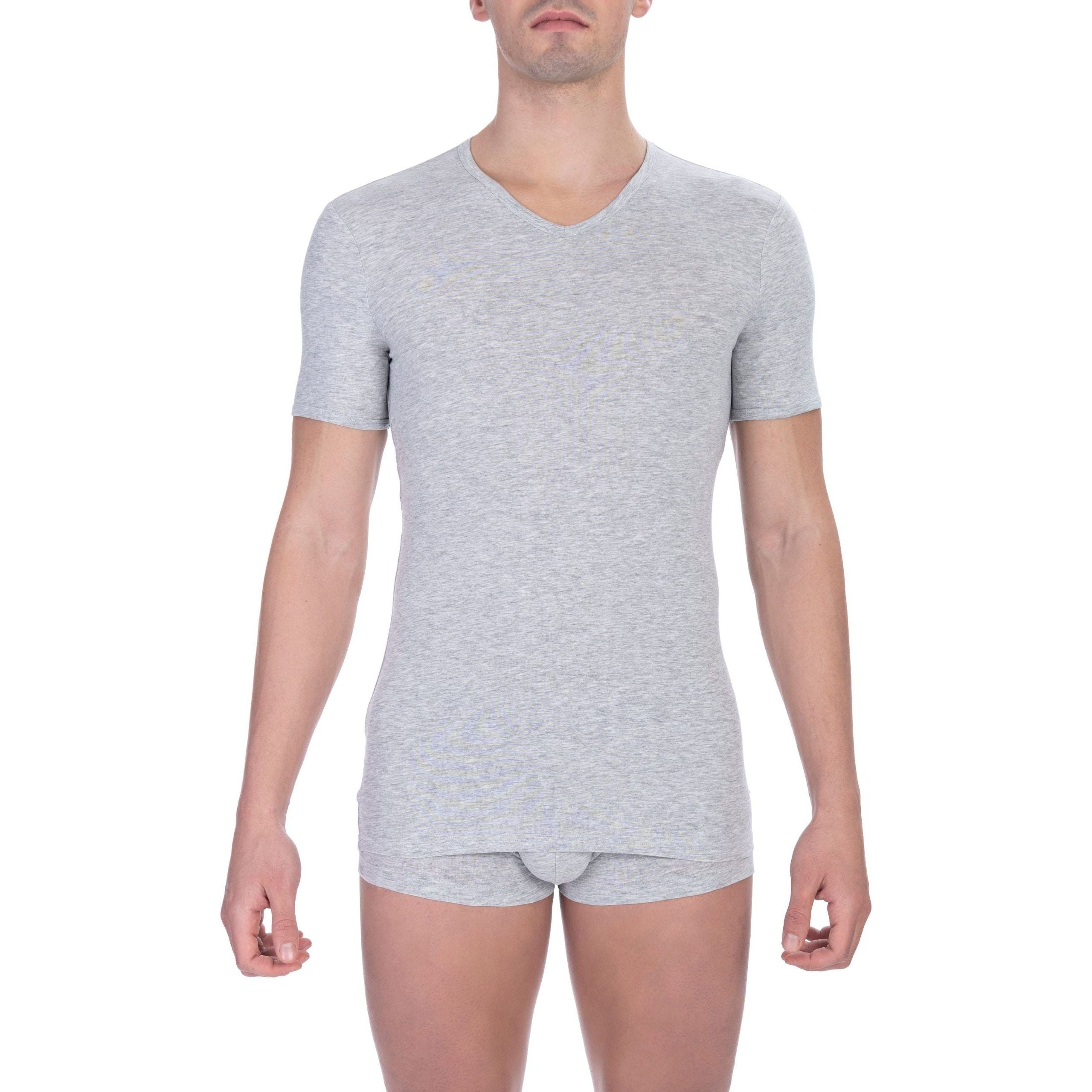Bikkembergs Gray Cotton T-Shirt for Elevated Style