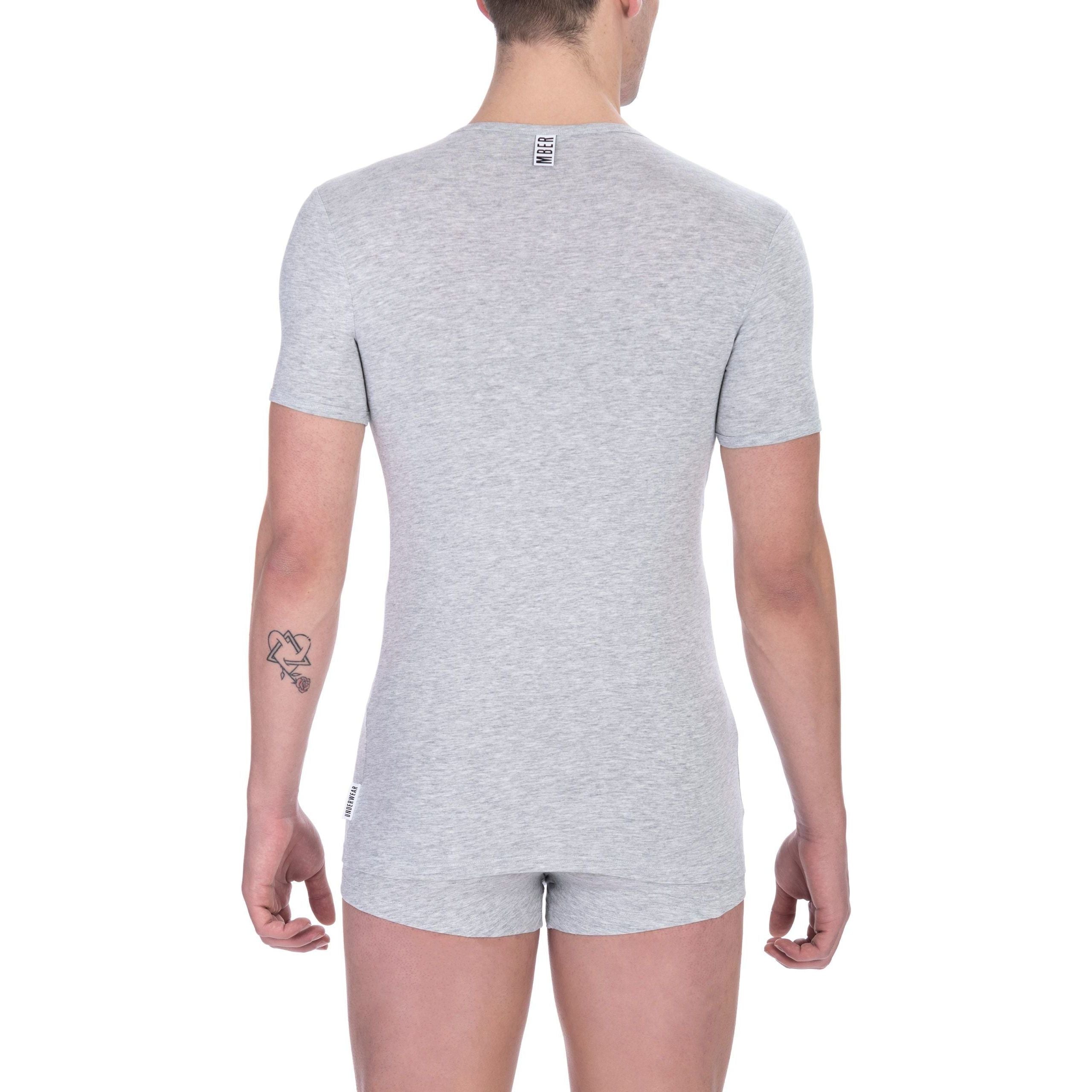 Bikkembergs Gray Cotton T-Shirt for Elevated Style