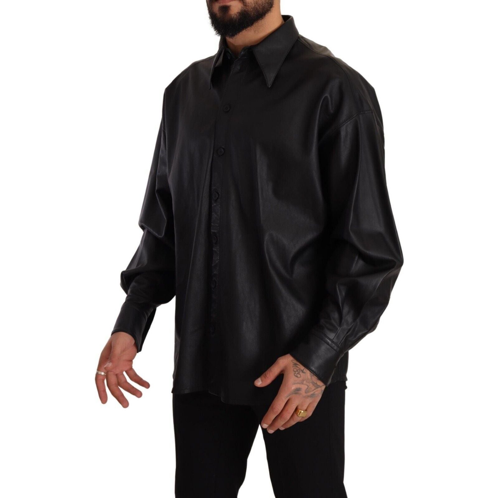 Dolce & Gabbana Black Leather Jacket for Timeless Style