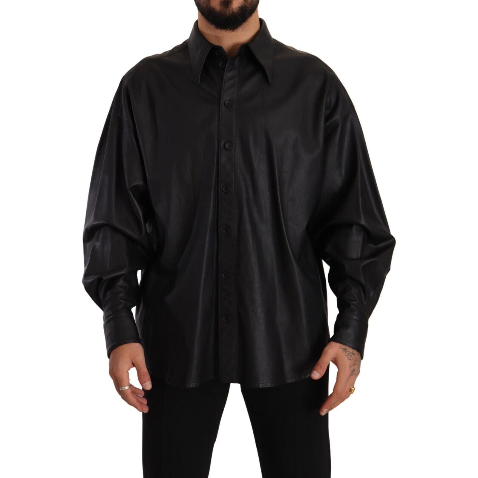 Dolce & Gabbana Black Leather Jacket for Timeless Style