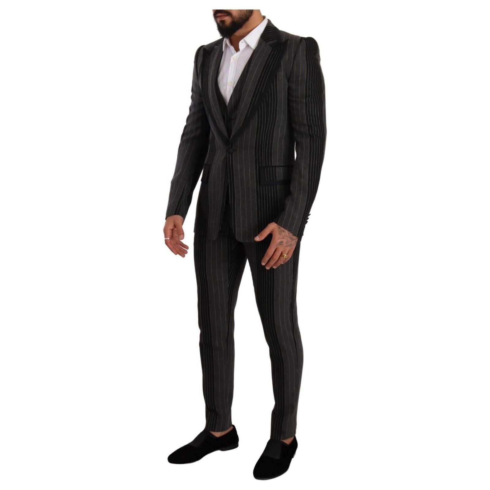Dolce & Gabbana Grey Wool Three-Piece Suit Collection