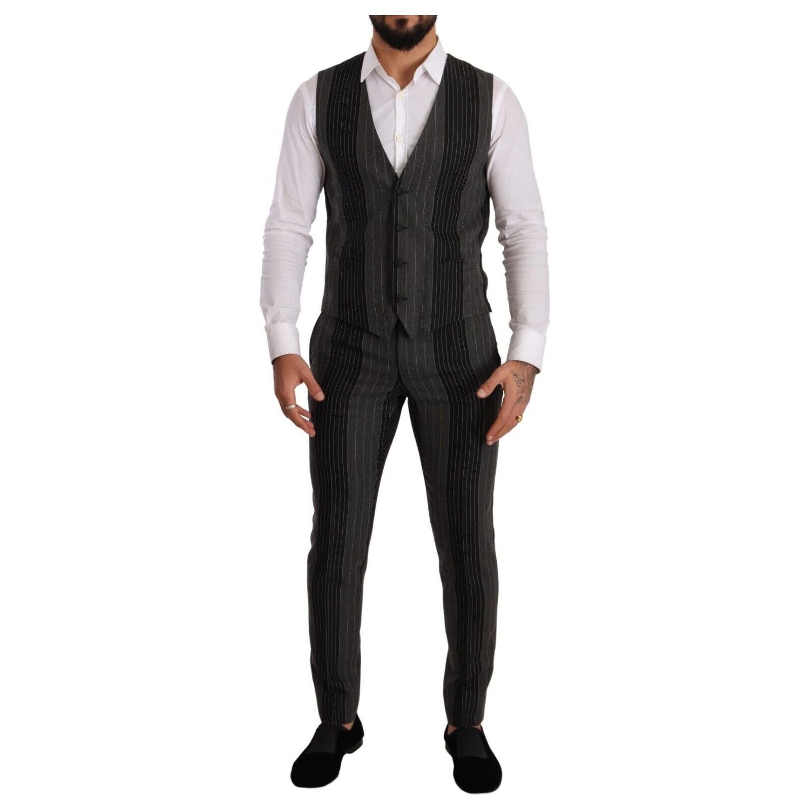 Dolce & Gabbana Grey Wool Three-Piece Suit Collection